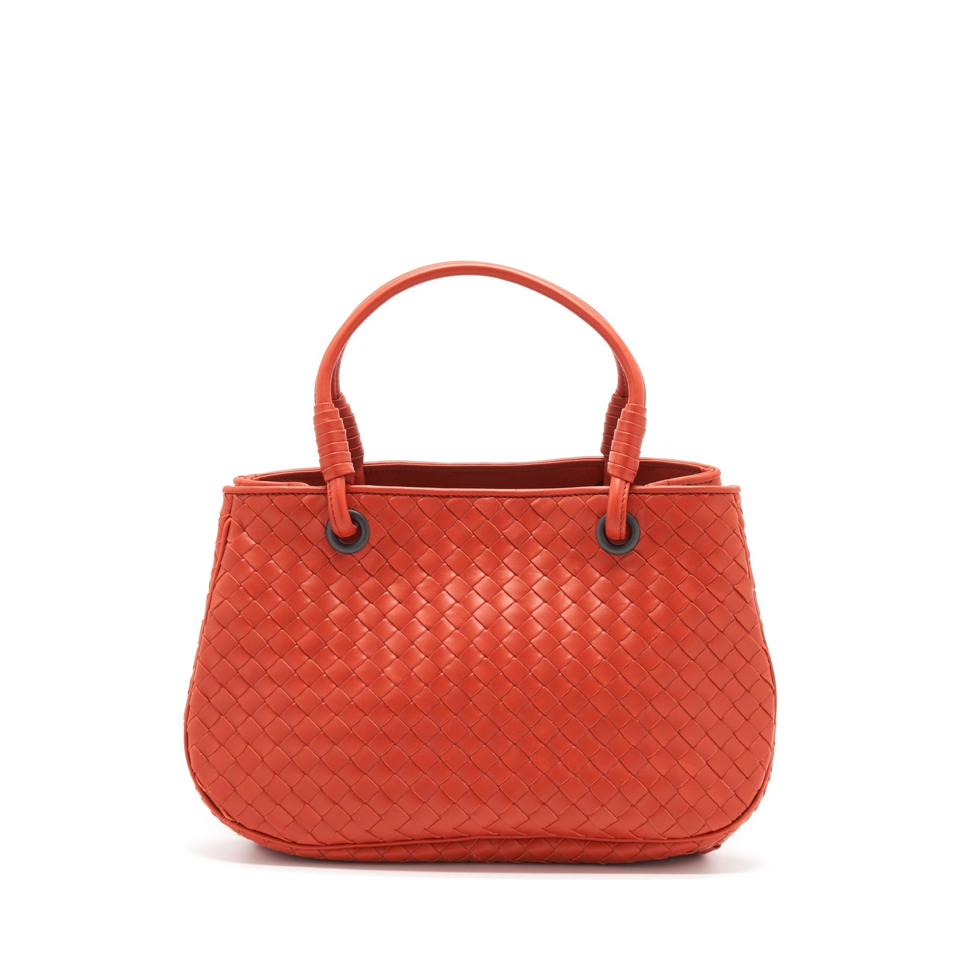 Bottega Veneta Tote Purse Orange Ruthenium Gold Hardware