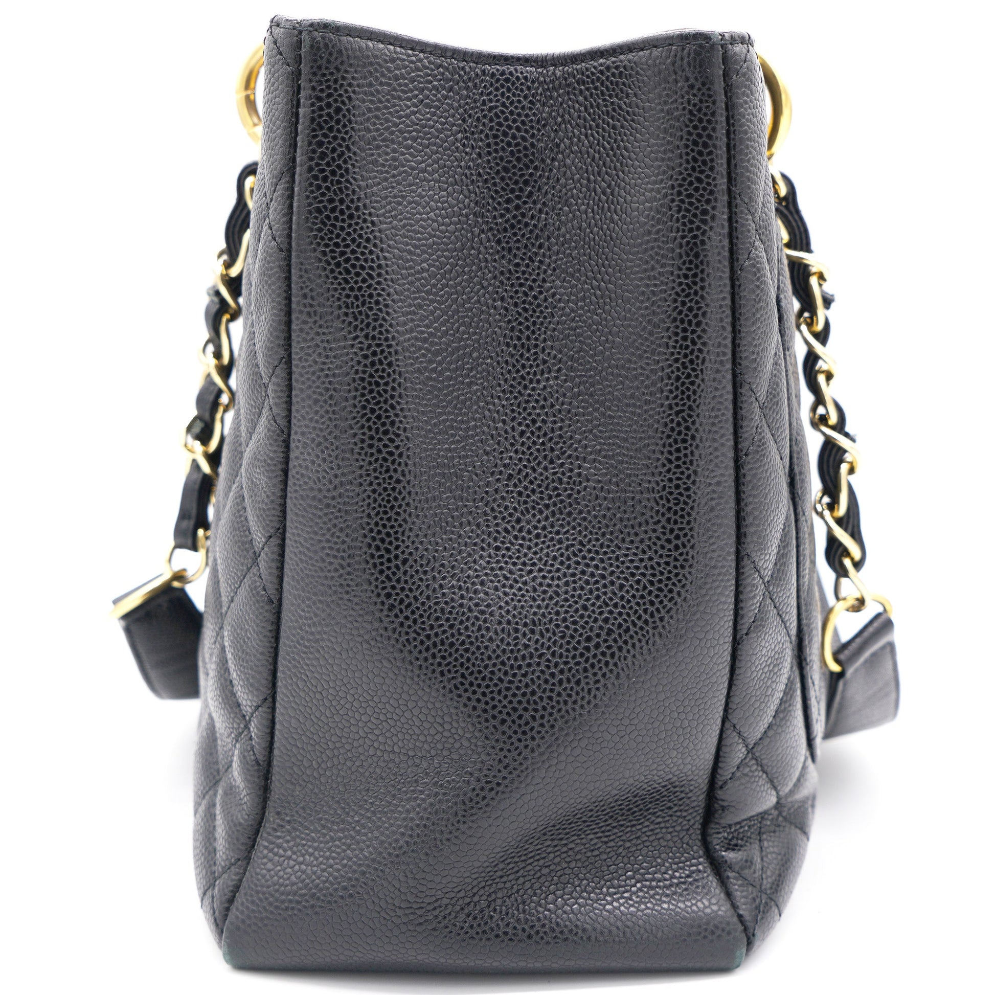 Chanel Black Quilted Caviar Leather Grand Shopper Tote