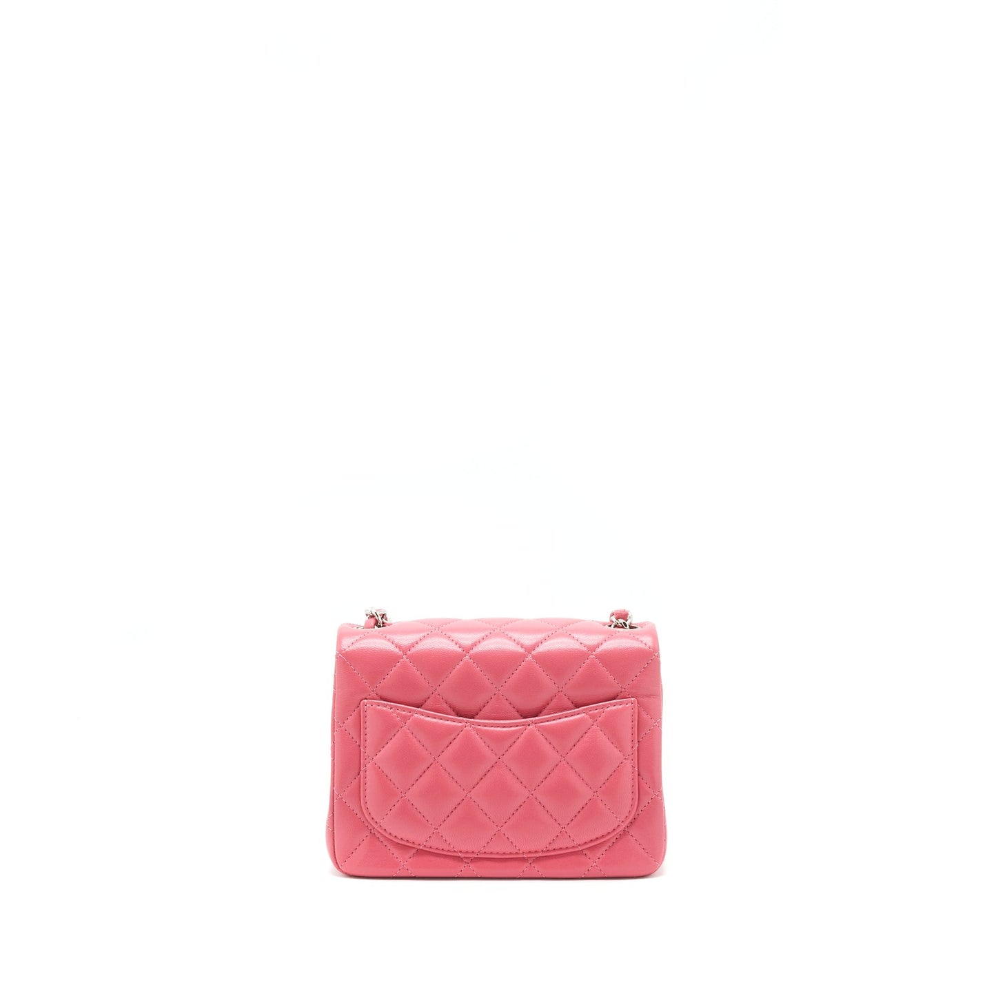 Chanel Mini Square Flap Bag Lambskin Pink
