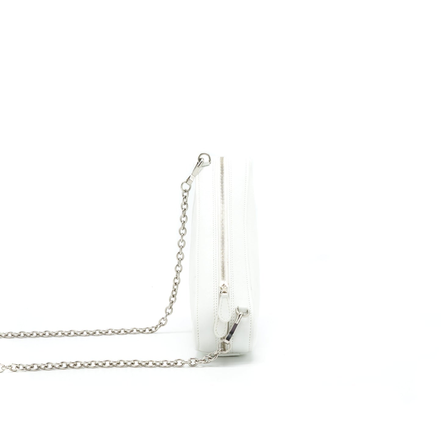 Balenciaga Triangle Mini Chain crossbody Purse White