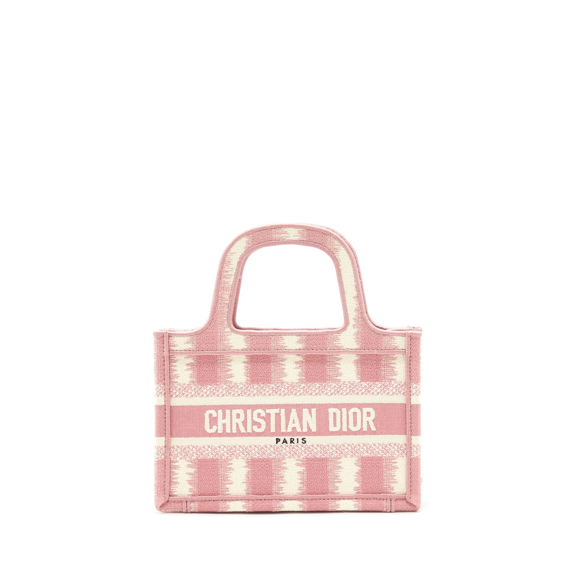 Dior Book Tote Mini Purse Pink/White