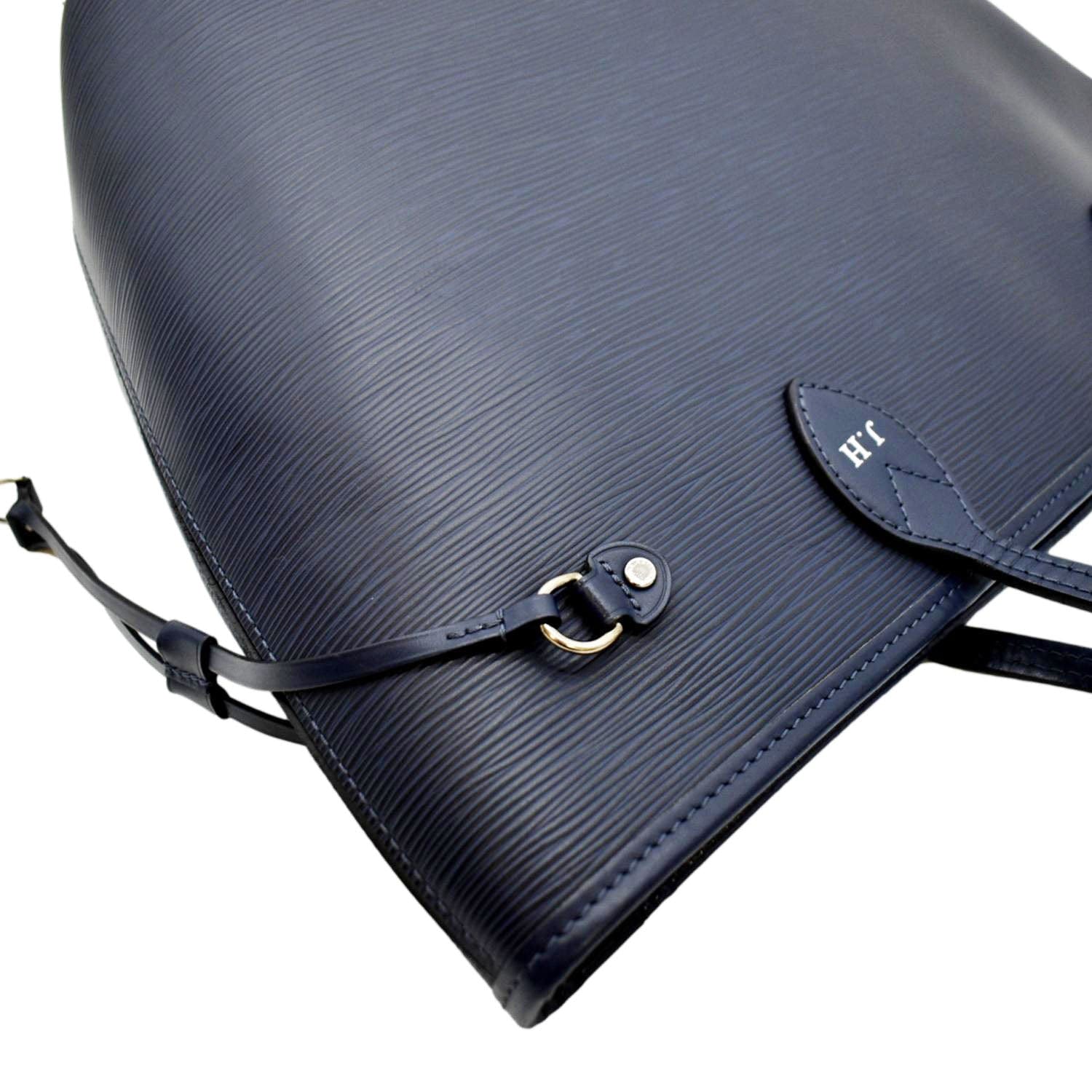 LOUIS VUITTON Neverfull MM Epi Leather Tote Shoulder Bag Blue