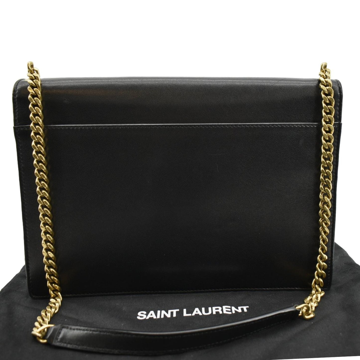SAINT LAURENT Gaby Quilted Lambskin Leather Shoulder Bag Black