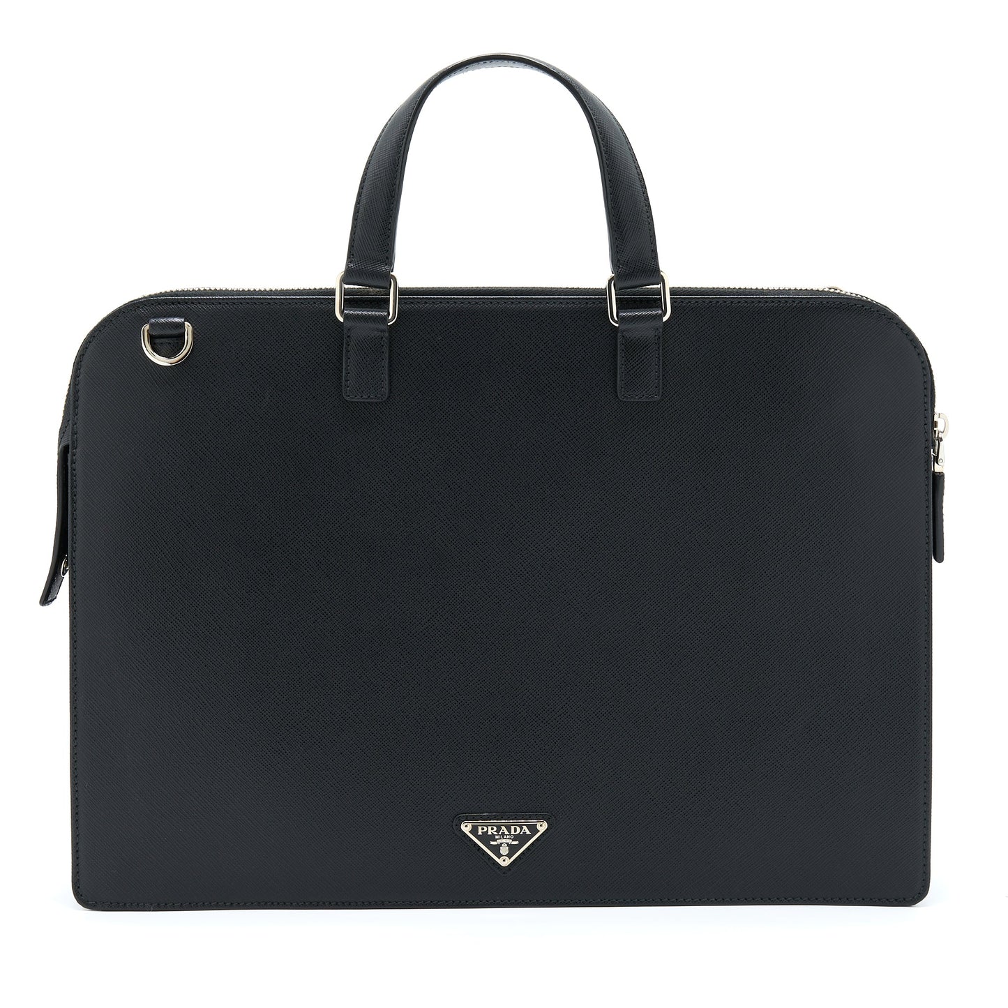 Prada Saffiano Briefcase Black SHW