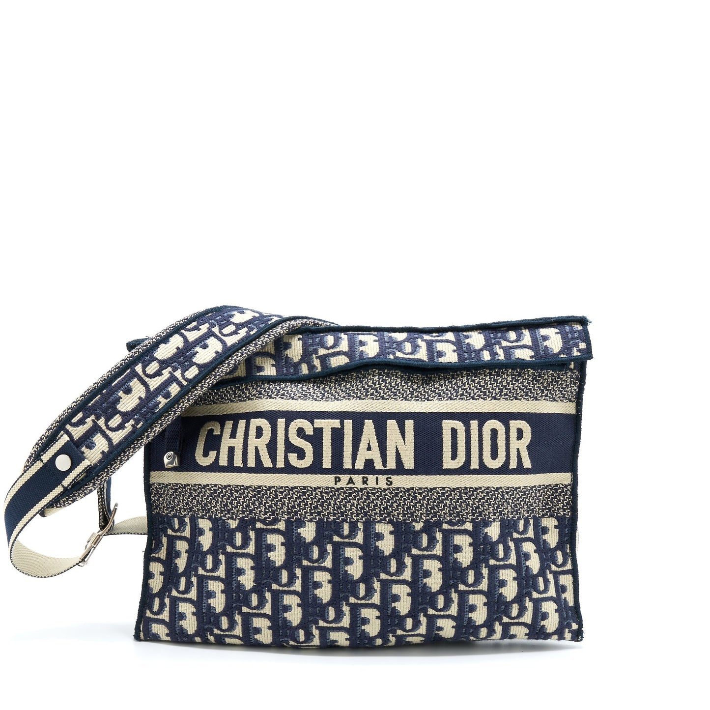 Dior Crossbody Messenger Purse Blue Oblique Canvas