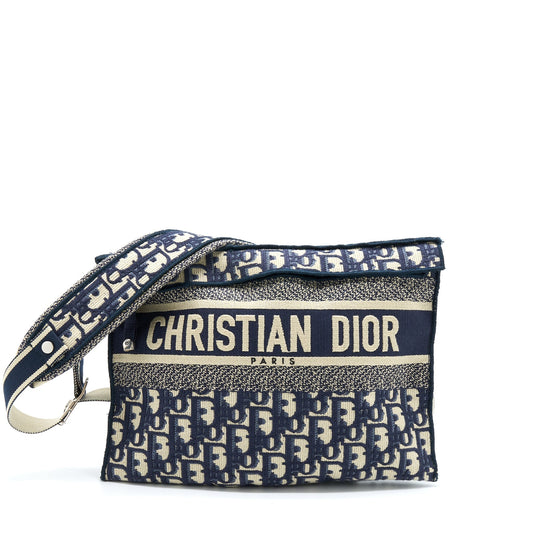 Dior Crossbody Messenger Purse Blue Oblique Canvas