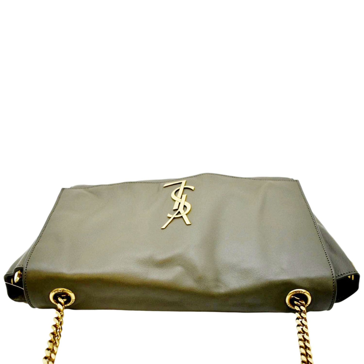 SAINT LAURENT Kate Reversible Leather Crossbody Bag Green