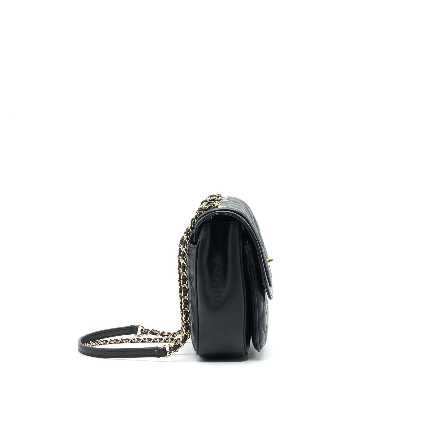 Chanel Square Flap Bag Lambskin In Black