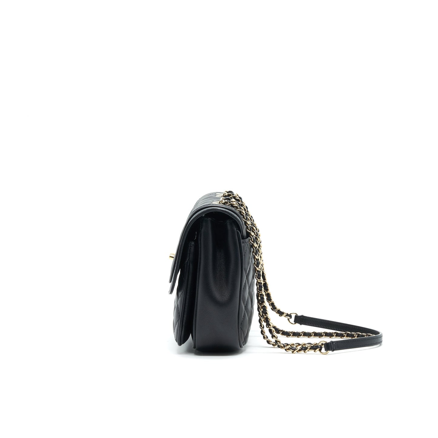 Chanel Square Flap Bag Lambskin In Black