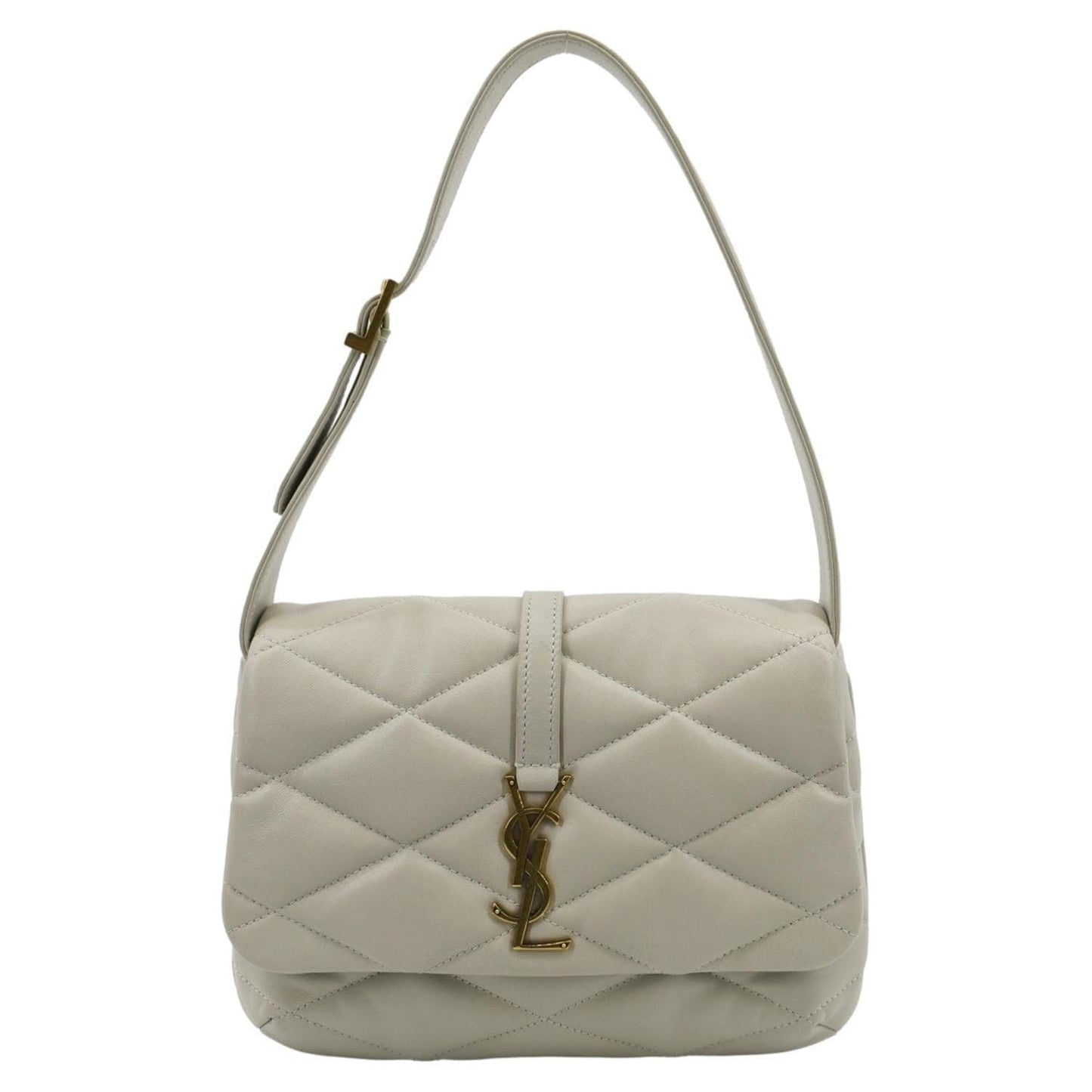 SAINT LAURENT LE 57 Quilted Lambskin Leather Hobo Bag Antique