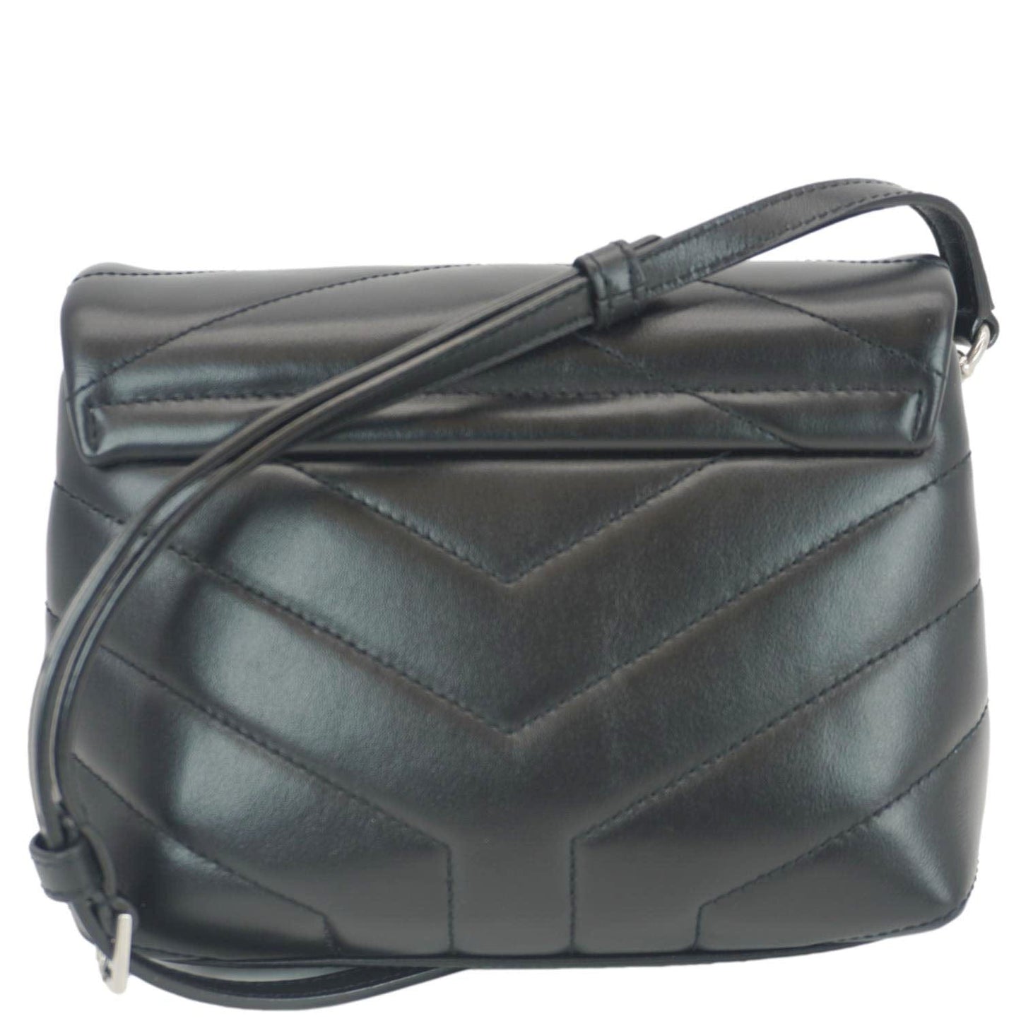 SAINT LAURENT Loulou Toy Matelasse Leather Crossbody Bag Black