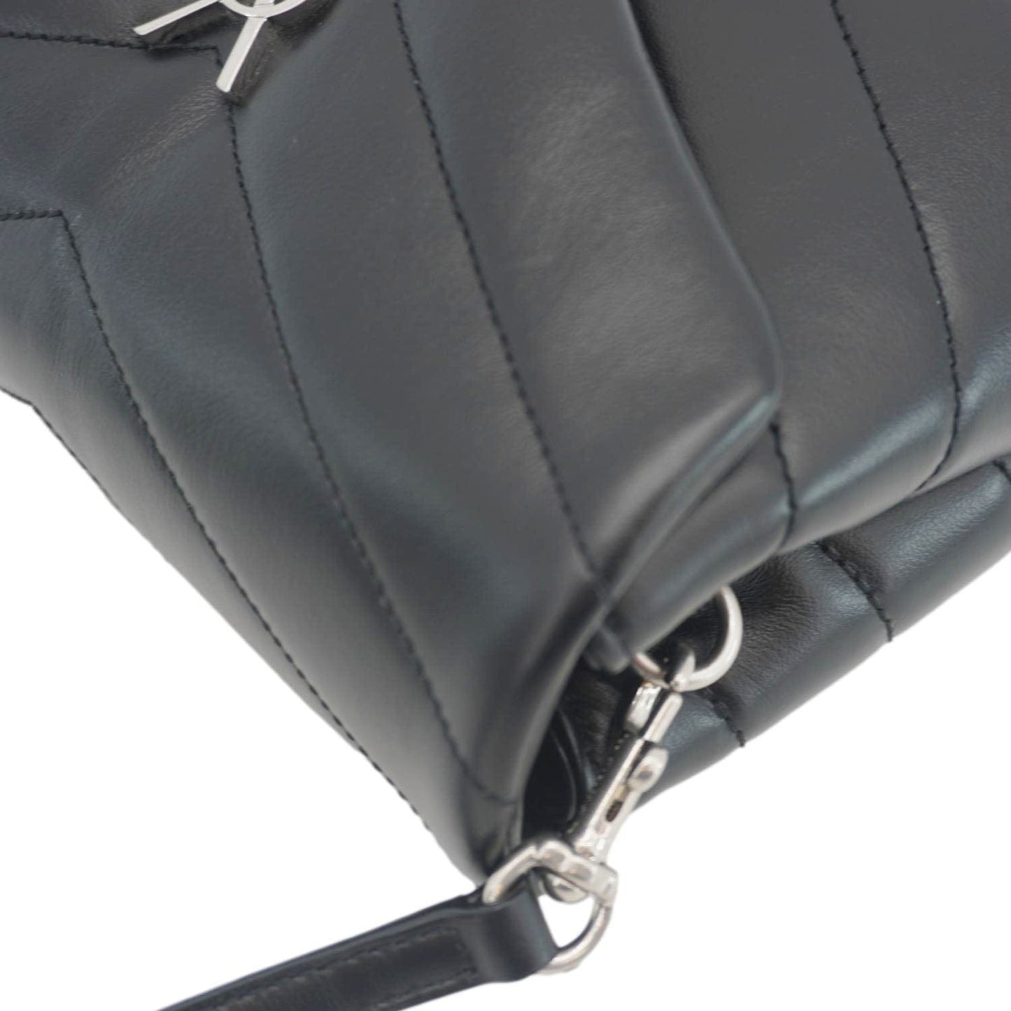 SAINT LAURENT Loulou Toy Matelasse Leather Crossbody Bag Black