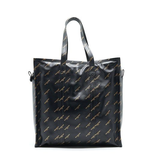 Balenciaga Logo Printed Bazar Shopper M Leather Purse