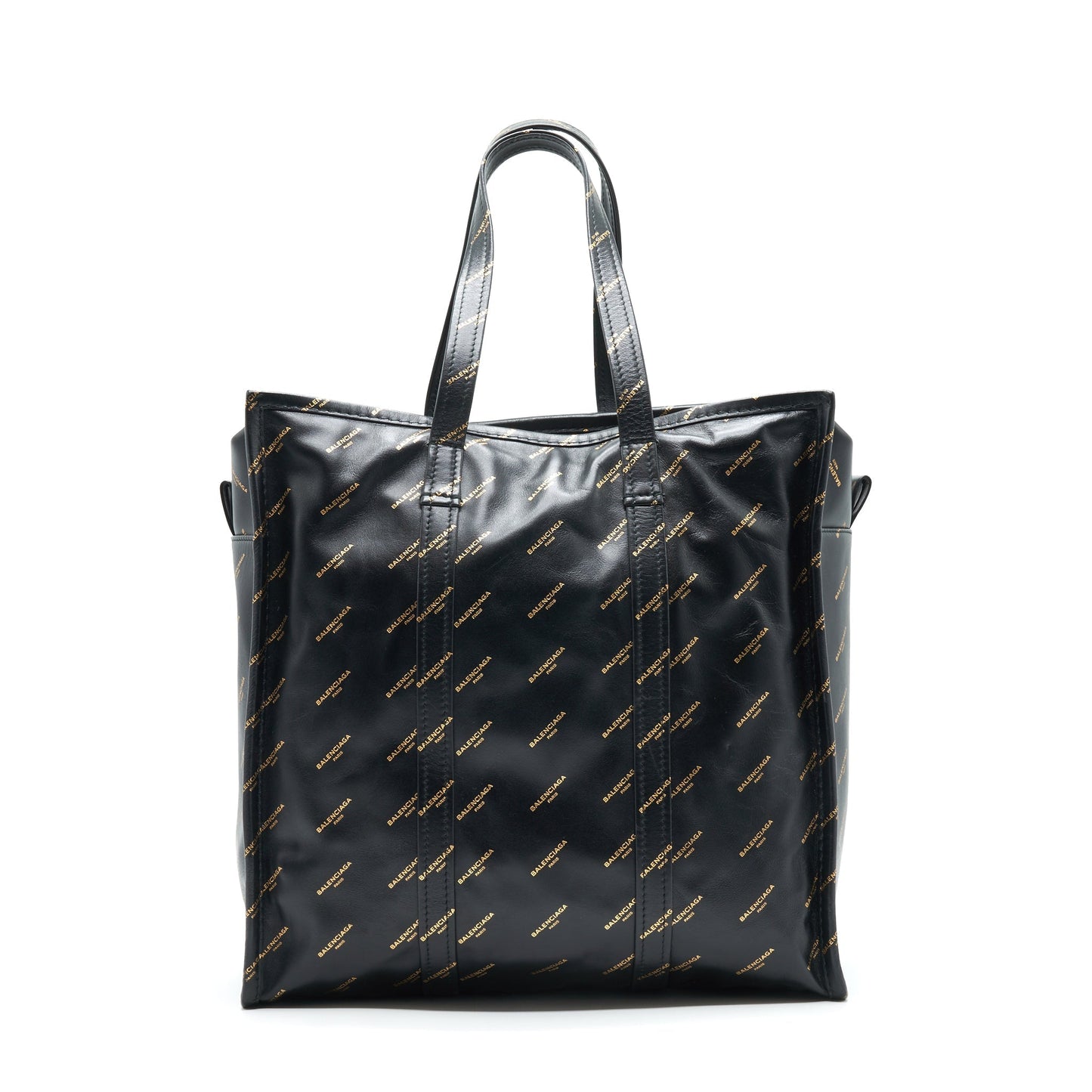 Balenciaga Logo Printed Bazar Shopper M Leather Purse