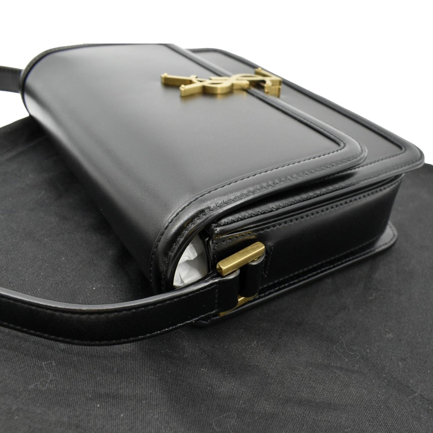 SAINT LAURENT Solferino Medium Leather Shoulder Bag Black