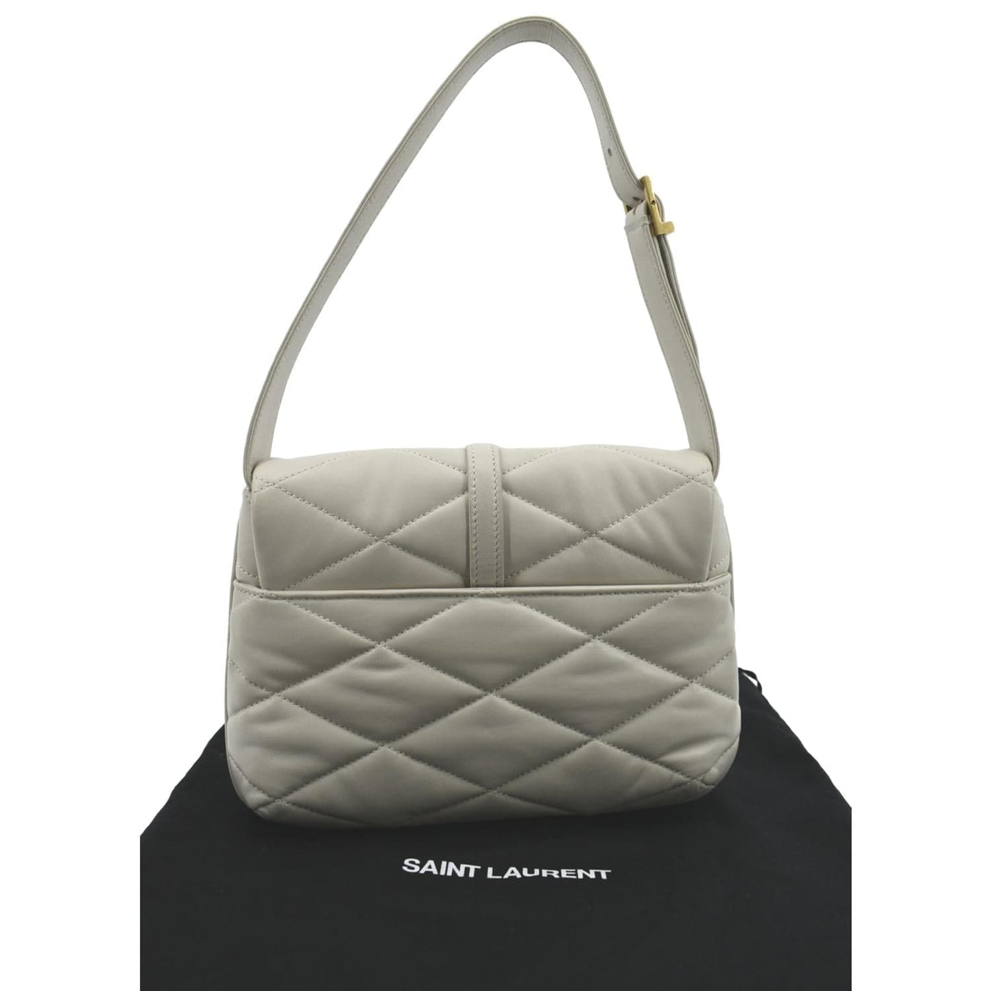 SAINT LAURENT LE 57 Quilted Lambskin Leather Hobo Bag Antique