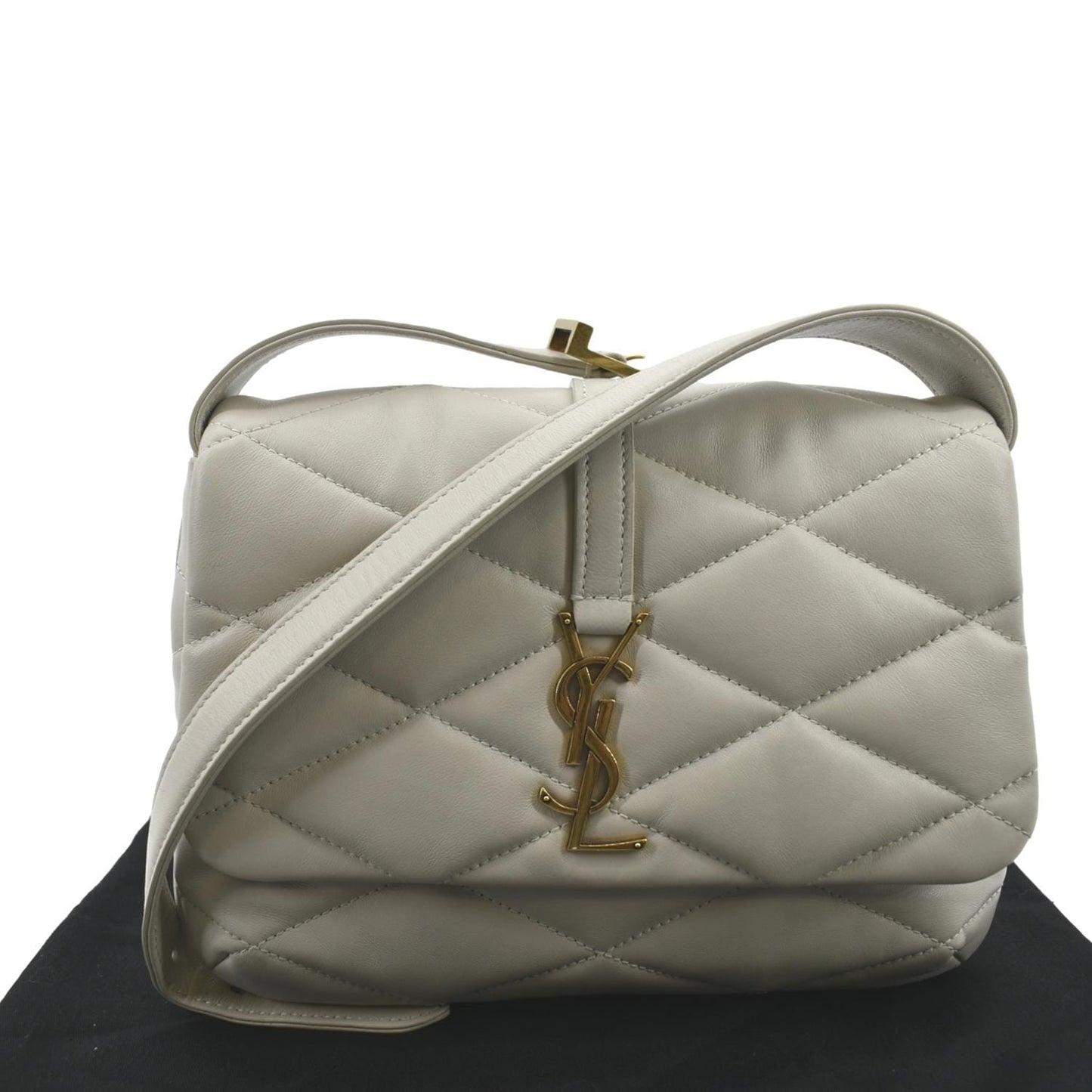 SAINT LAURENT LE 57 Quilted Lambskin Leather Hobo Bag Antique