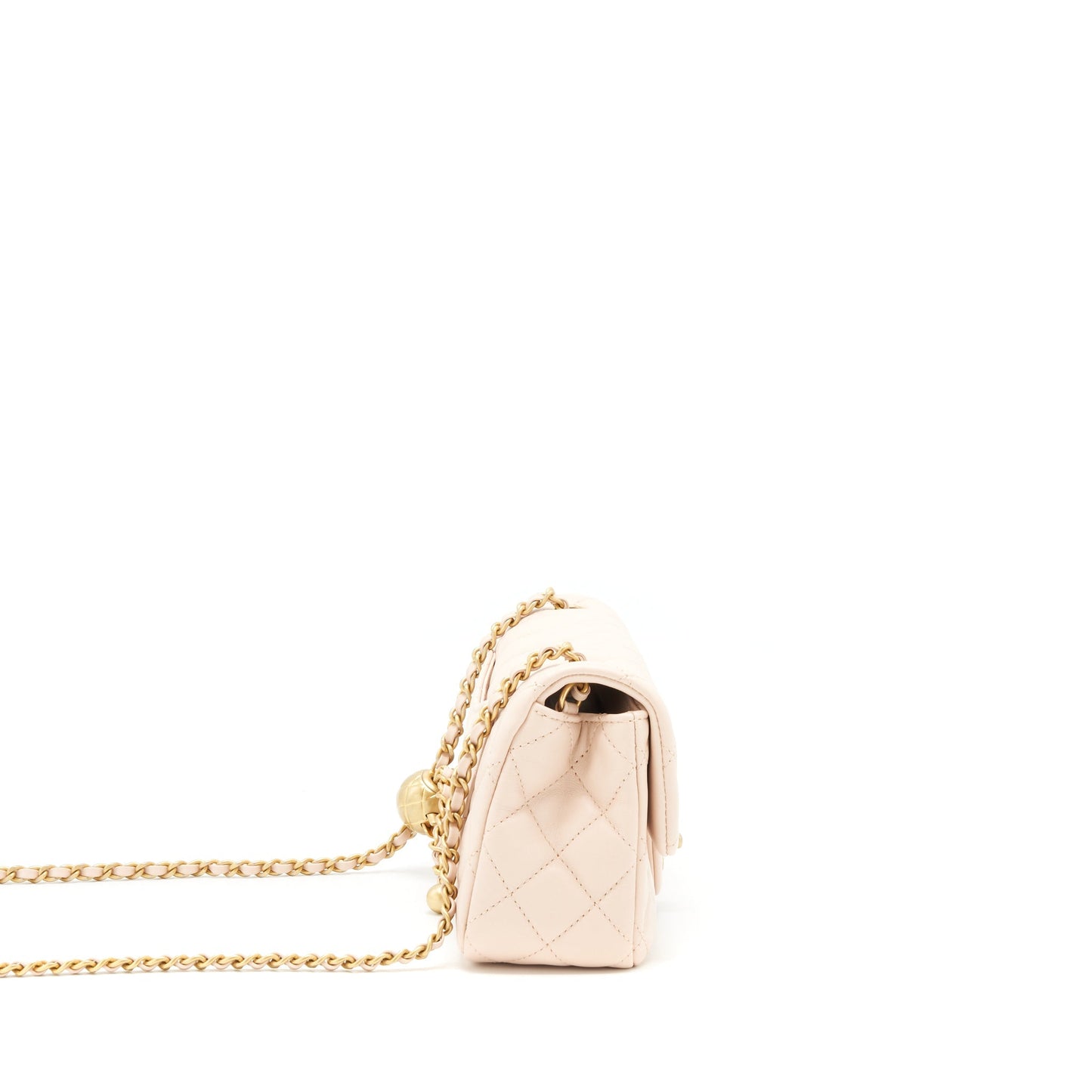 Chanel 22C Pearl Crush Mini Rectangular Flap Bag Lambskin Light Berge