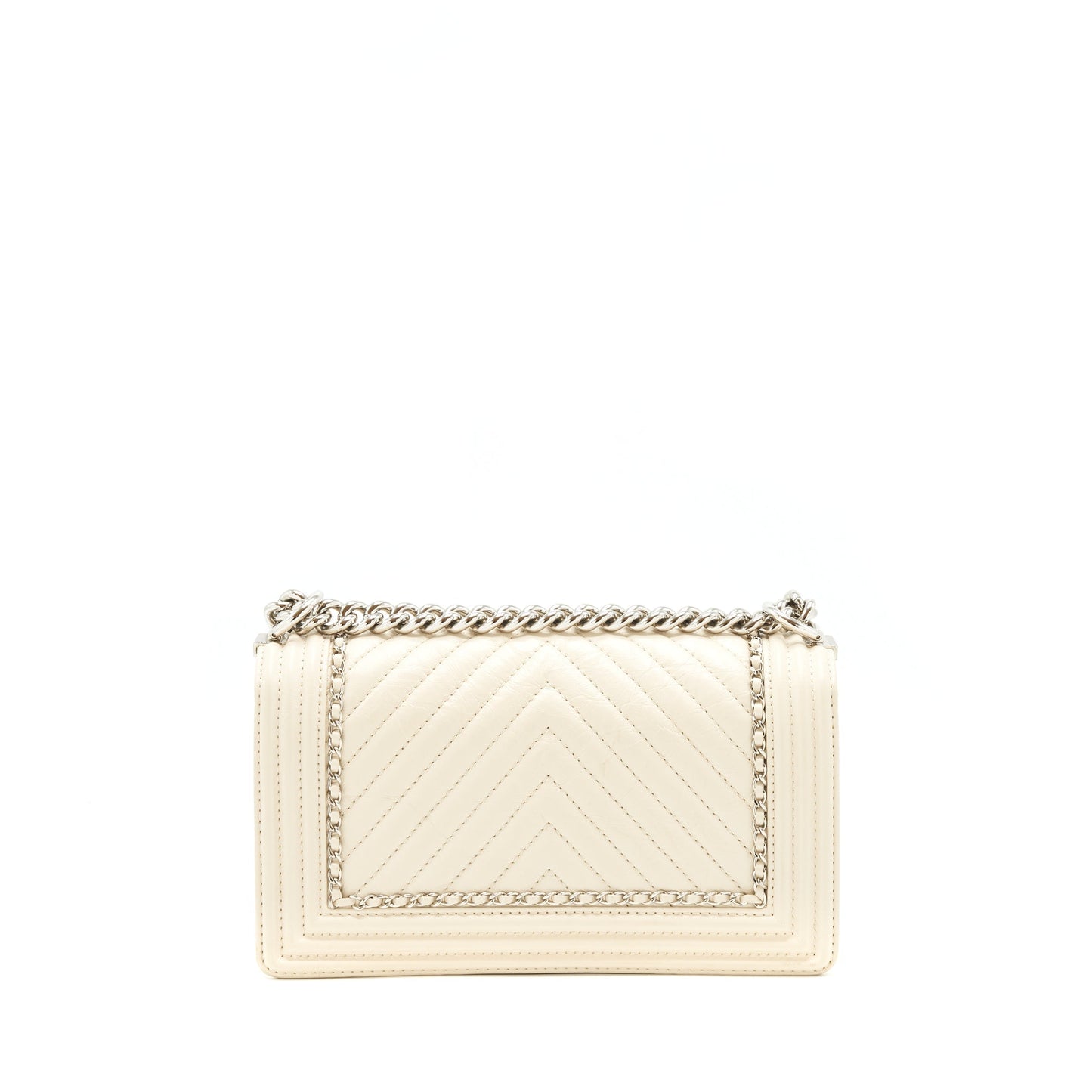 Chanel Medium Boy Bag Chevron Limited Calfskin Ivory