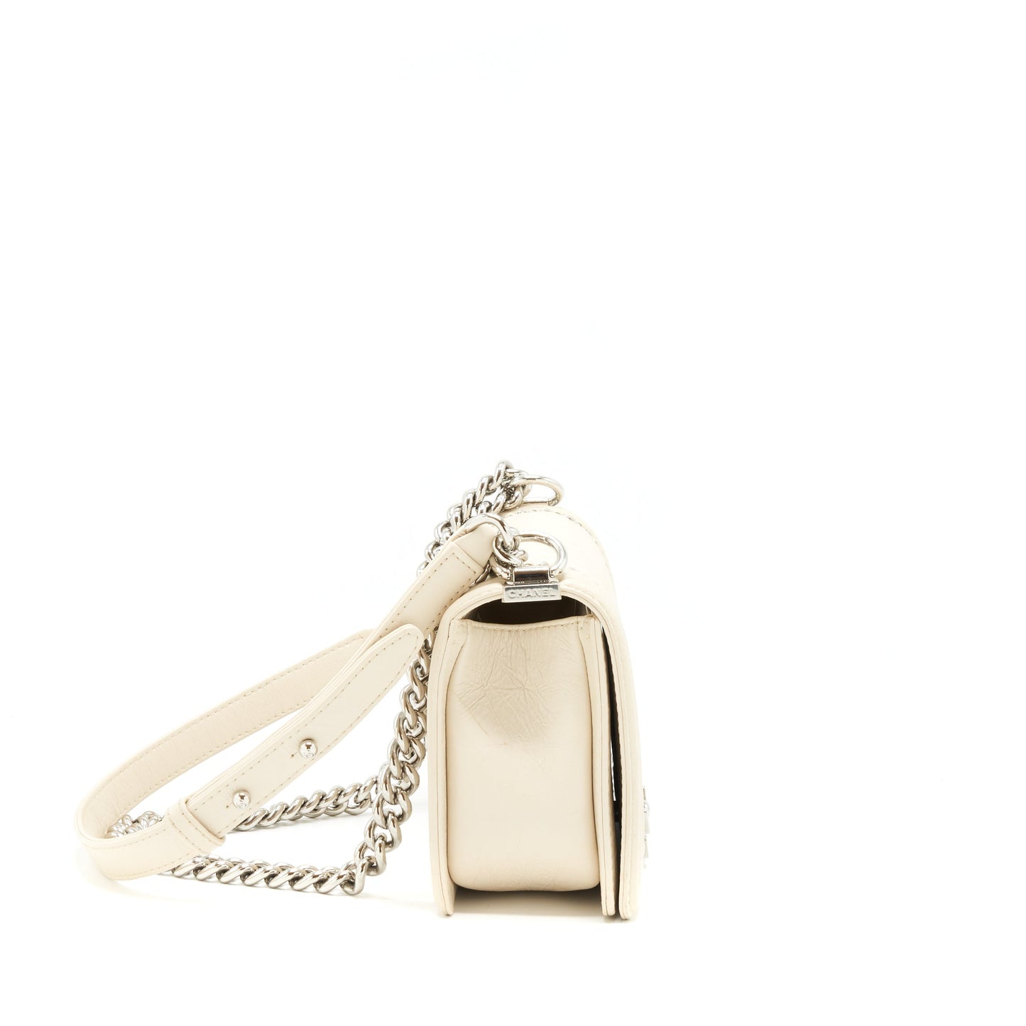 Chanel Medium Boy Bag Chevron Limited Calfskin Ivory