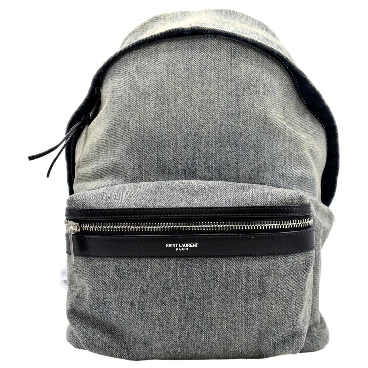 SAINT LAURENT Denim Backpack Bag Gray