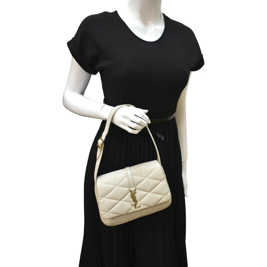 SAINT LAURENT LE 57 Quilted Lambskin Leather Hobo Bag Antique