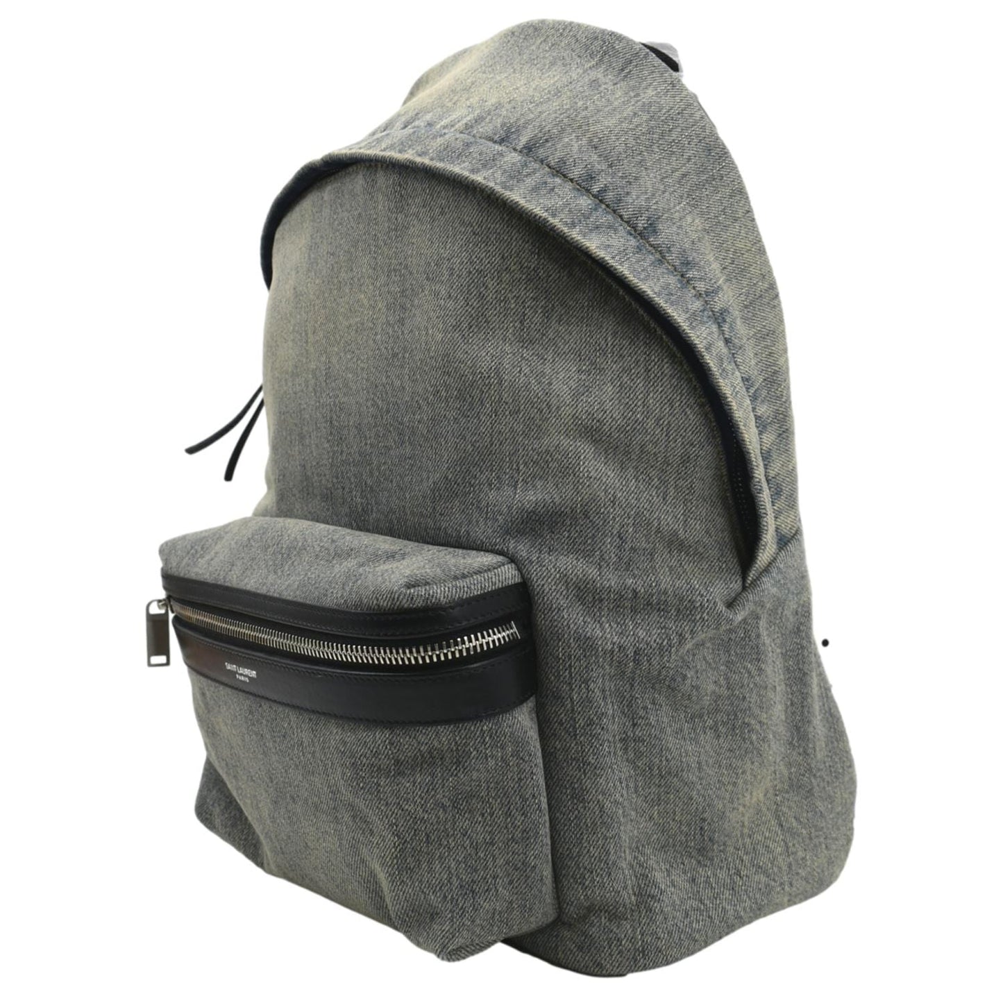 SAINT LAURENT Denim Backpack Bag Gray