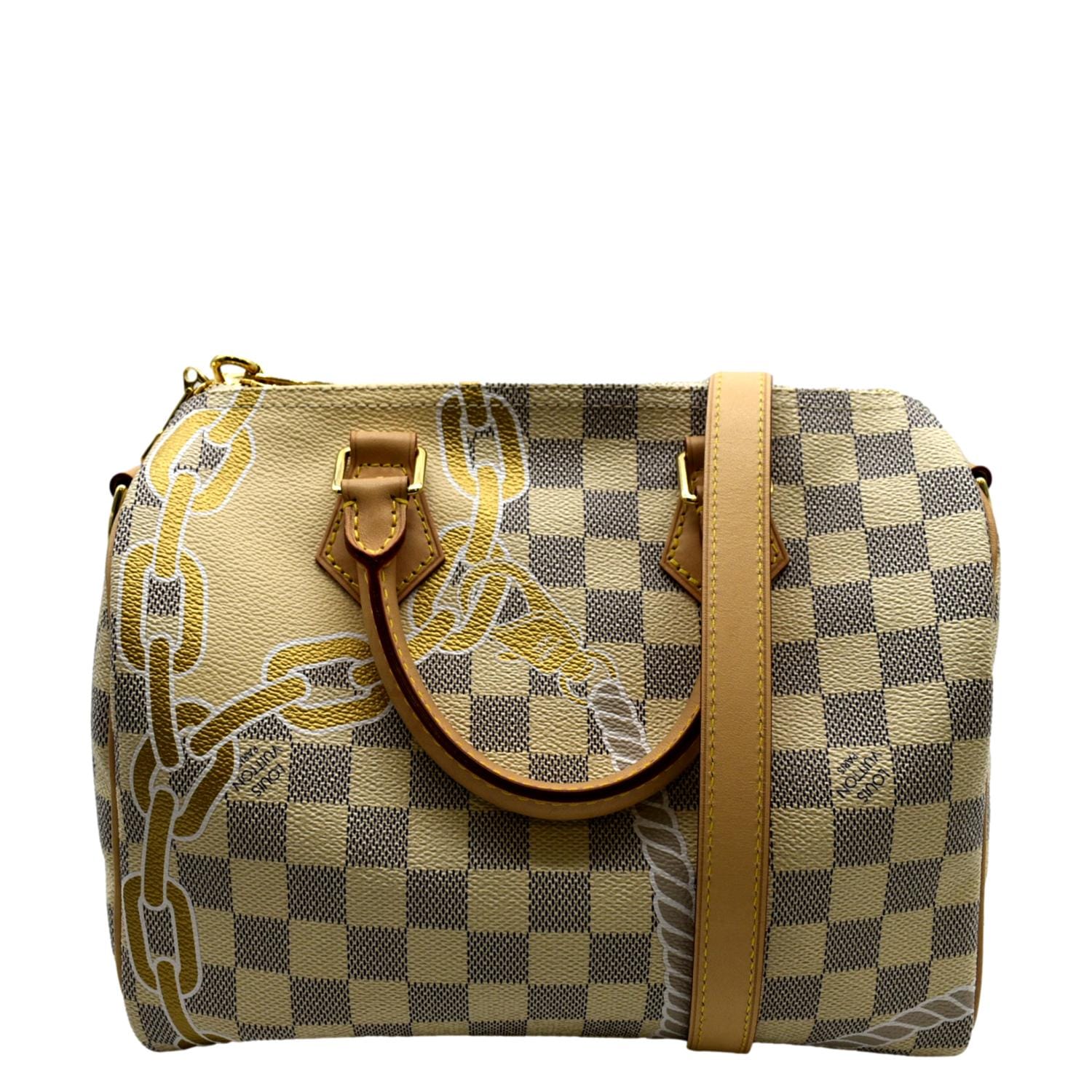 LOUIS VUITTON Nautical 25 Bandouliere Damier Azur Shoulder Bag White