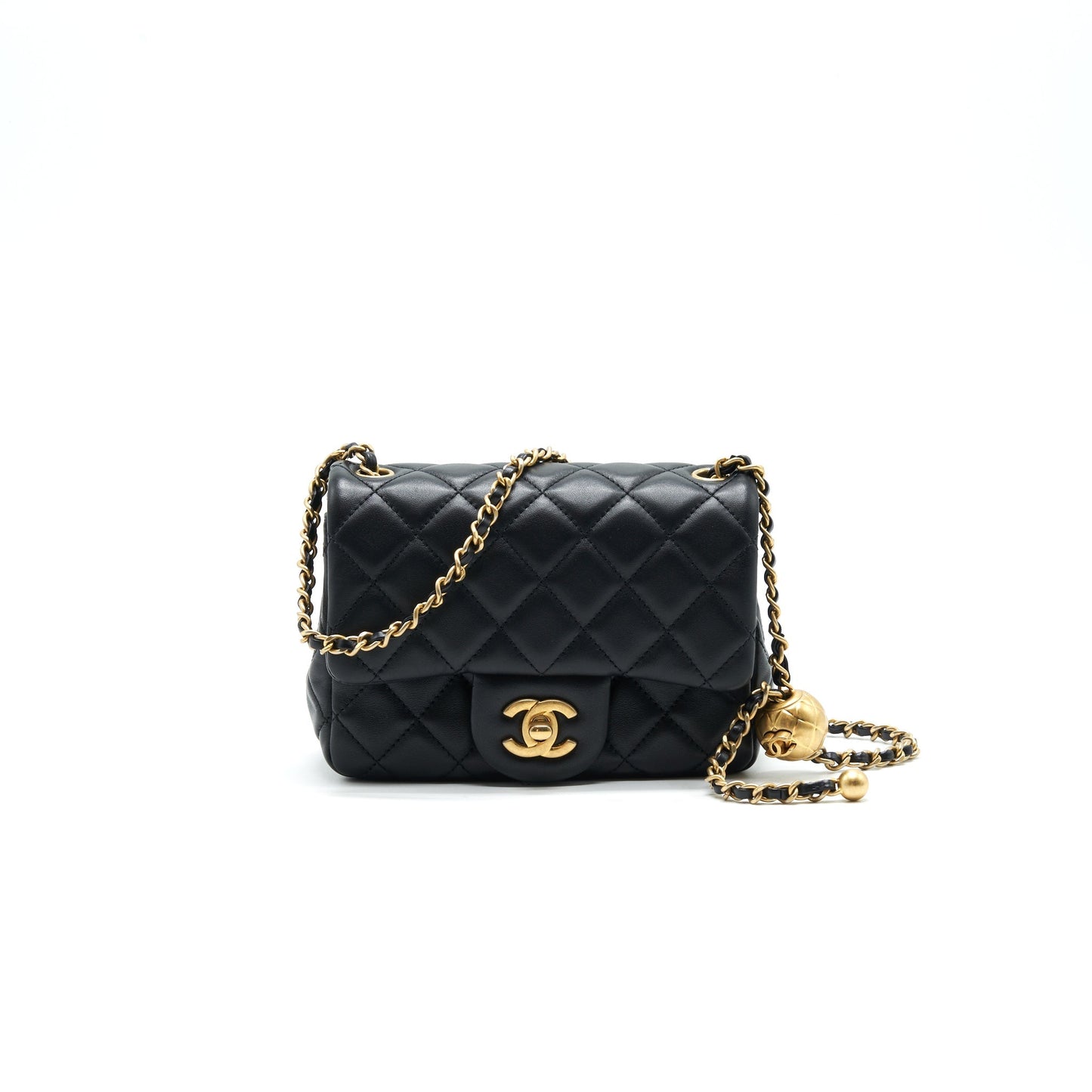 Chanel Pearl Crush Crush Mini Square Flap Bag Black
