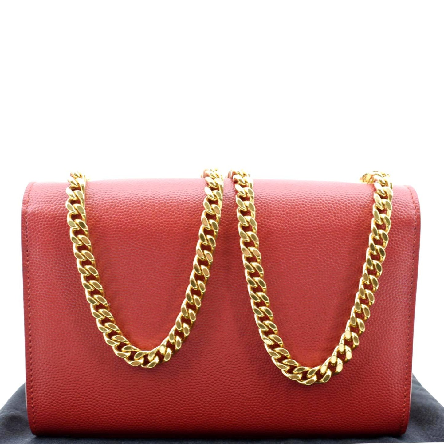 SAINT LAURENT Kate Small Grain De Poudre Crossbody Bag Red