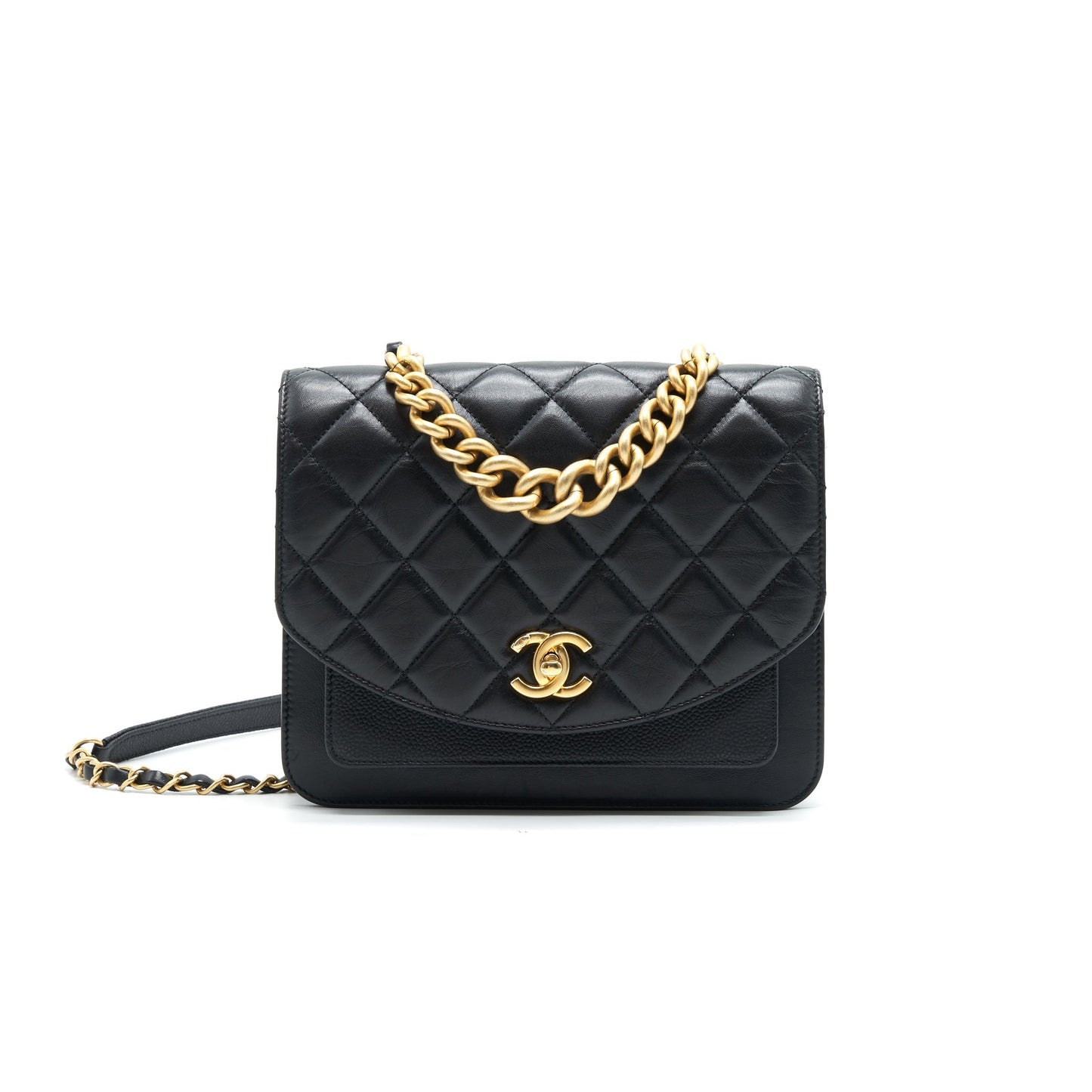 Chanel Quilted Calfskin and Caviar Flap Bag Black