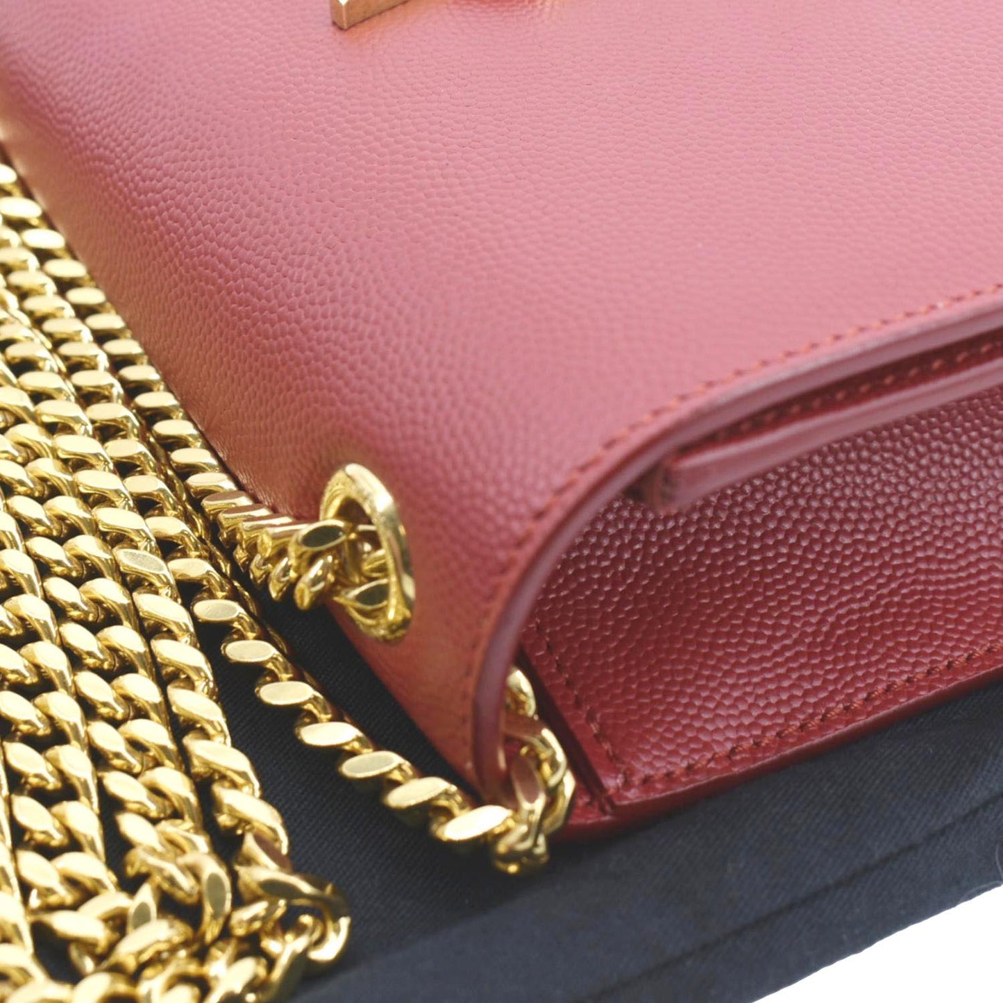 SAINT LAURENT Kate Small Grain De Poudre Crossbody Bag Red