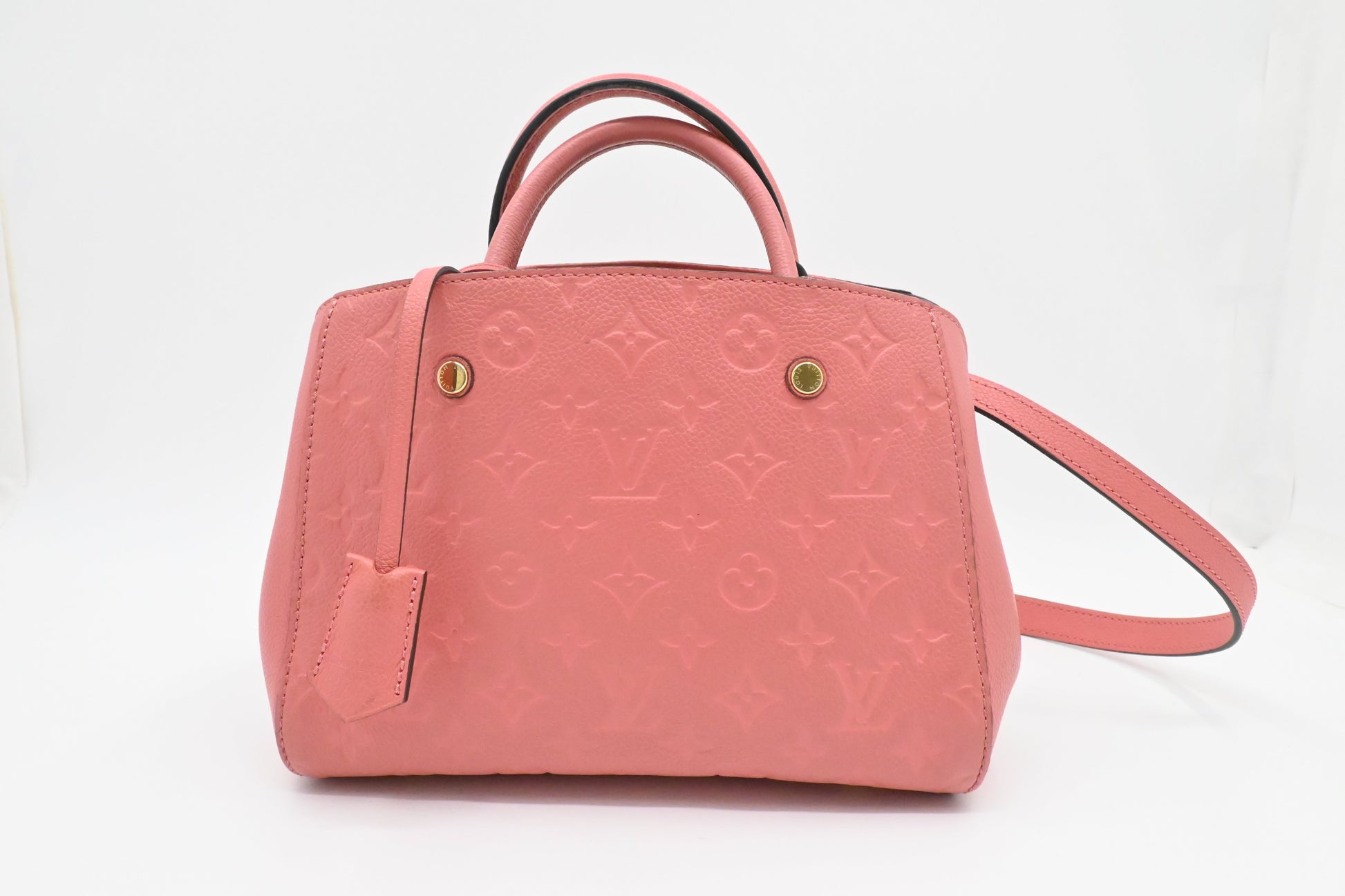 Luxury Women's Handbag | Louis Vuitton Montaigne BB in Pink Empreinte Leather
