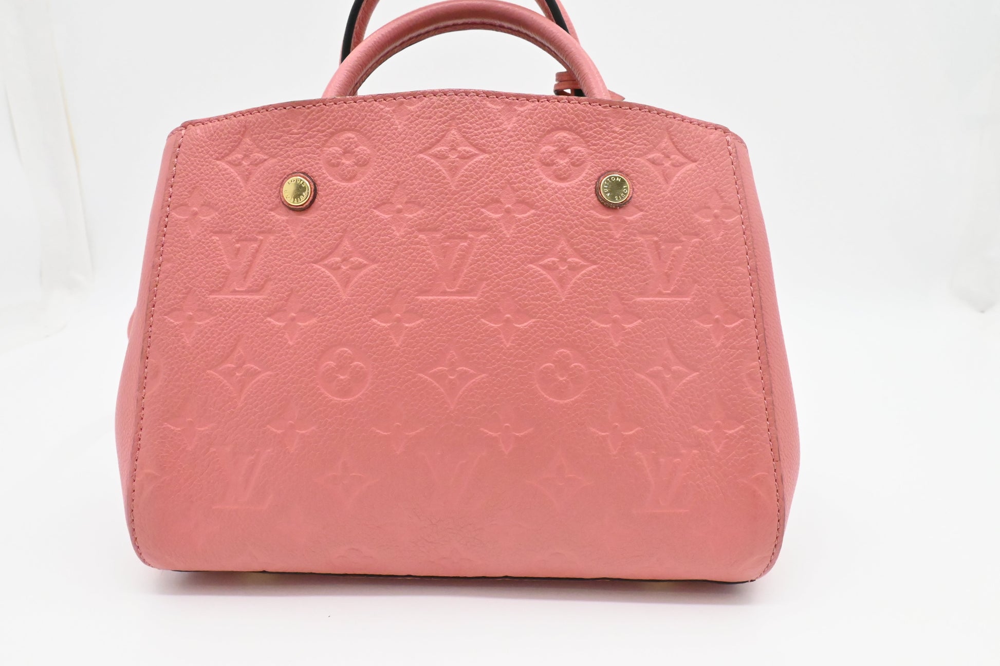 Luxury Women's Handbag | Louis Vuitton Montaigne BB in Pink Empreinte Leather
