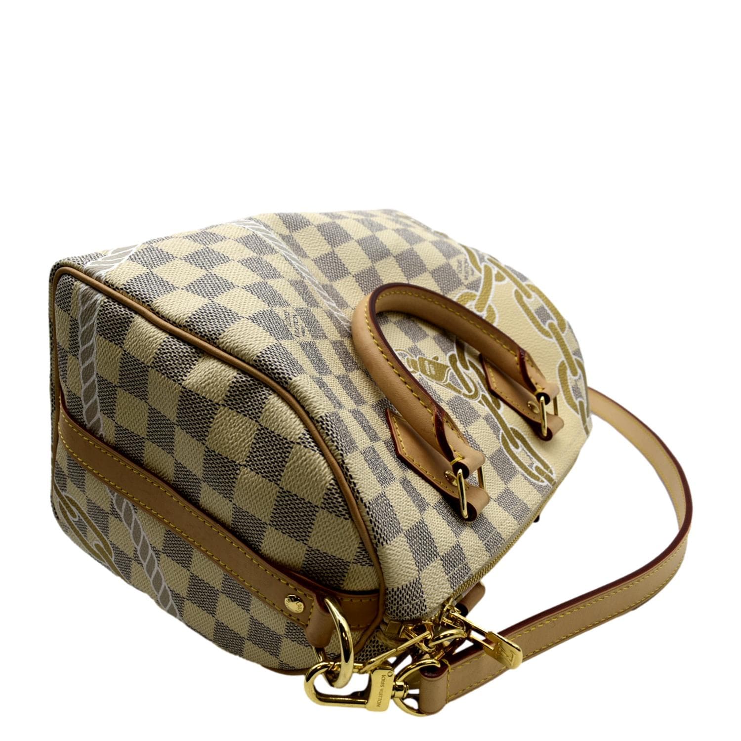 LOUIS VUITTON Nautical 25 Bandouliere Damier Azur Shoulder Bag White