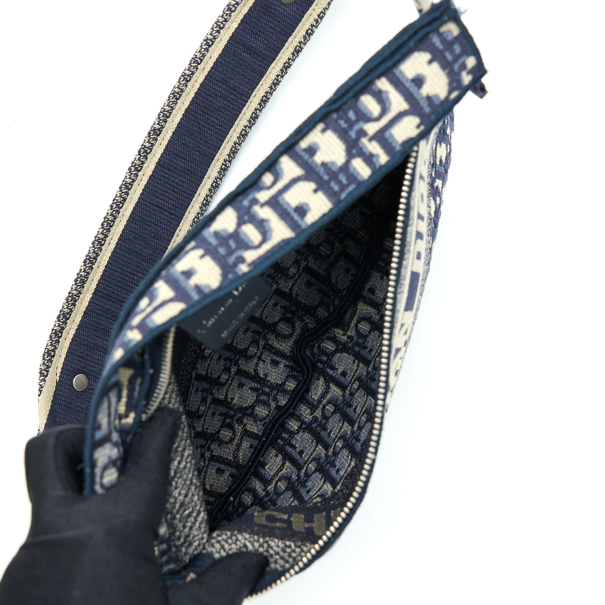 Dior Crossbody Messenger Purse Blue Oblique Canvas