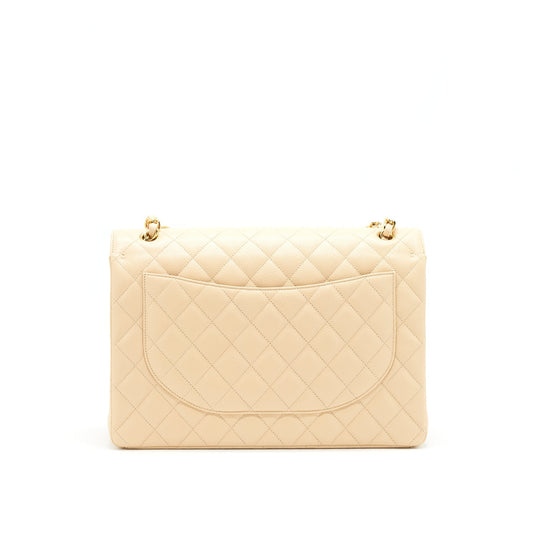 Chanel Maxi Classic Double Flap Bag Caviar beige