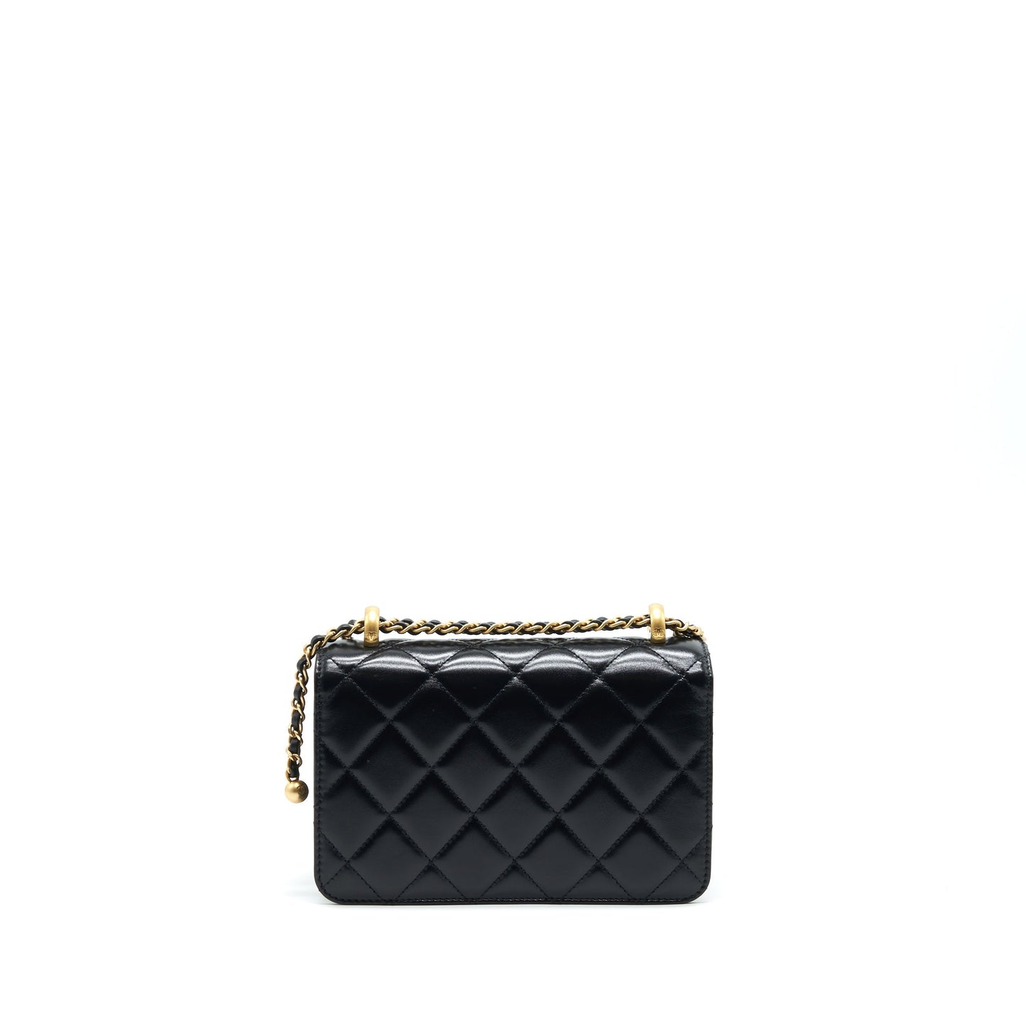 Chanel 21A Gold Crush Mini Flap Bag Calfskin Black