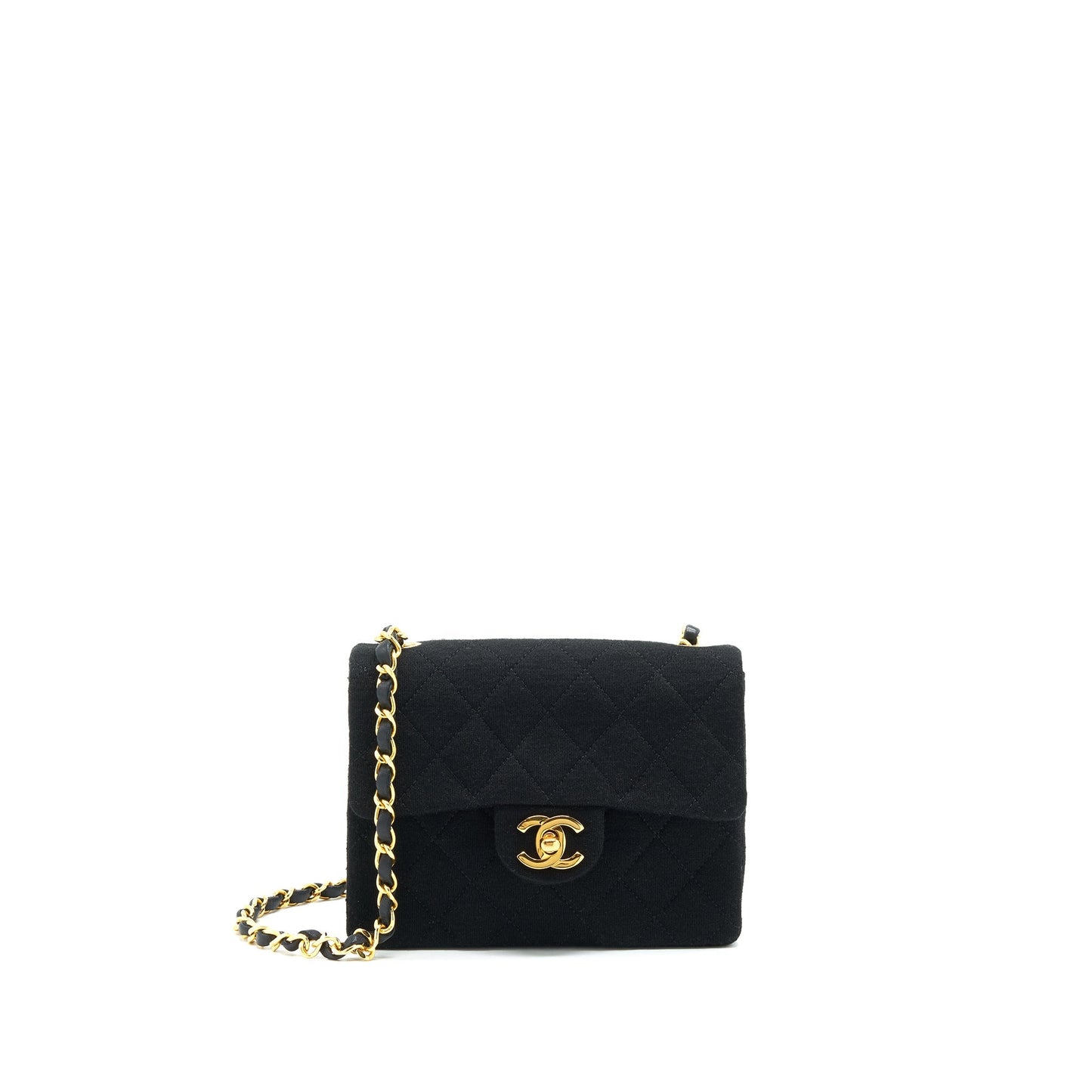 Chanel Fabric Mini Square Flap Bag Black
