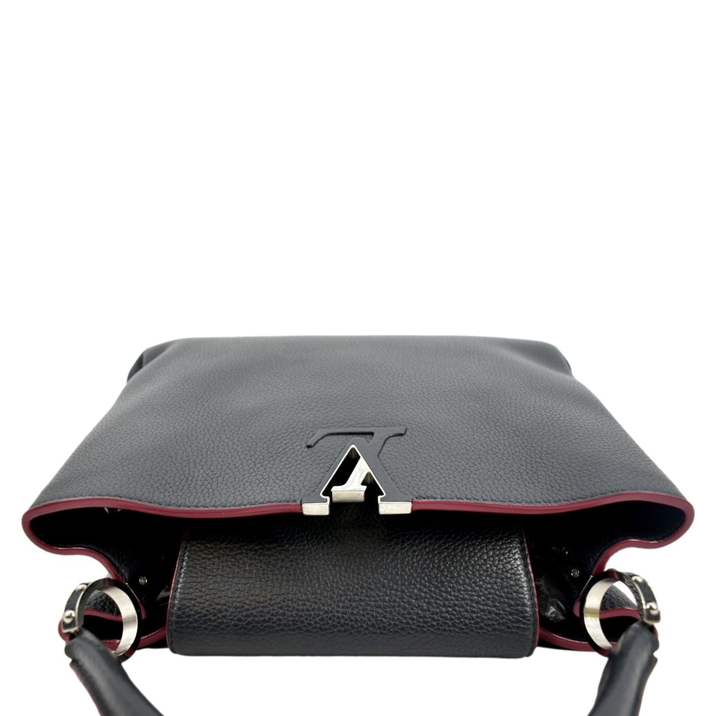LOUIS VUITTON Capucines Taurillon Leather Satchel Bag Black