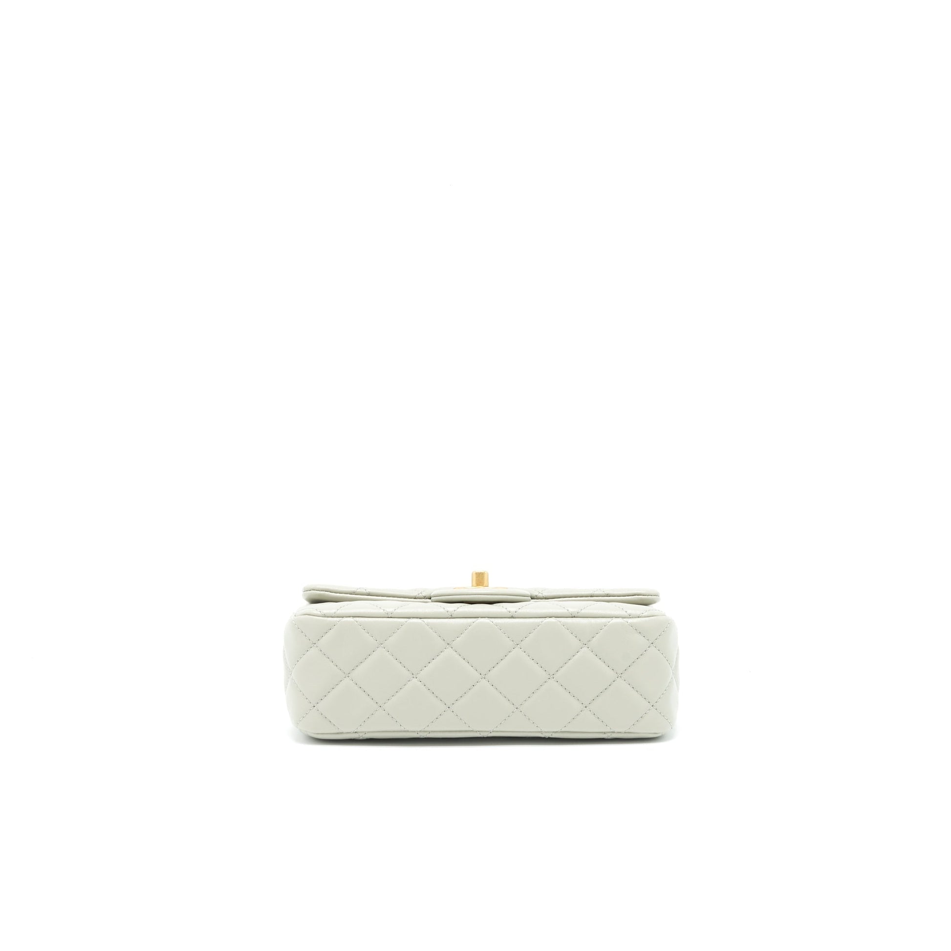 Chanel 22C light Pearl Crush mini Flap Bag Lambskin light Grey