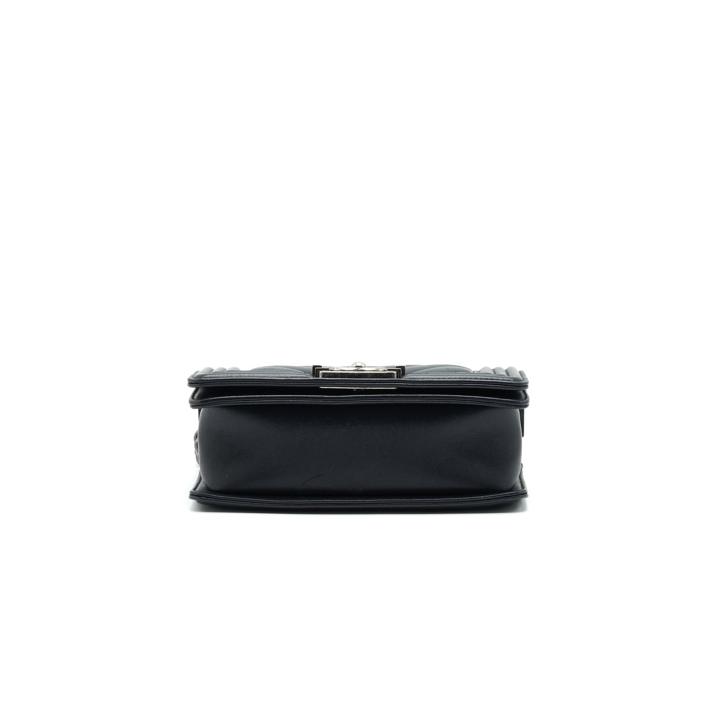 Chanel Small Chevron Leboy Bag Calfskin Black With