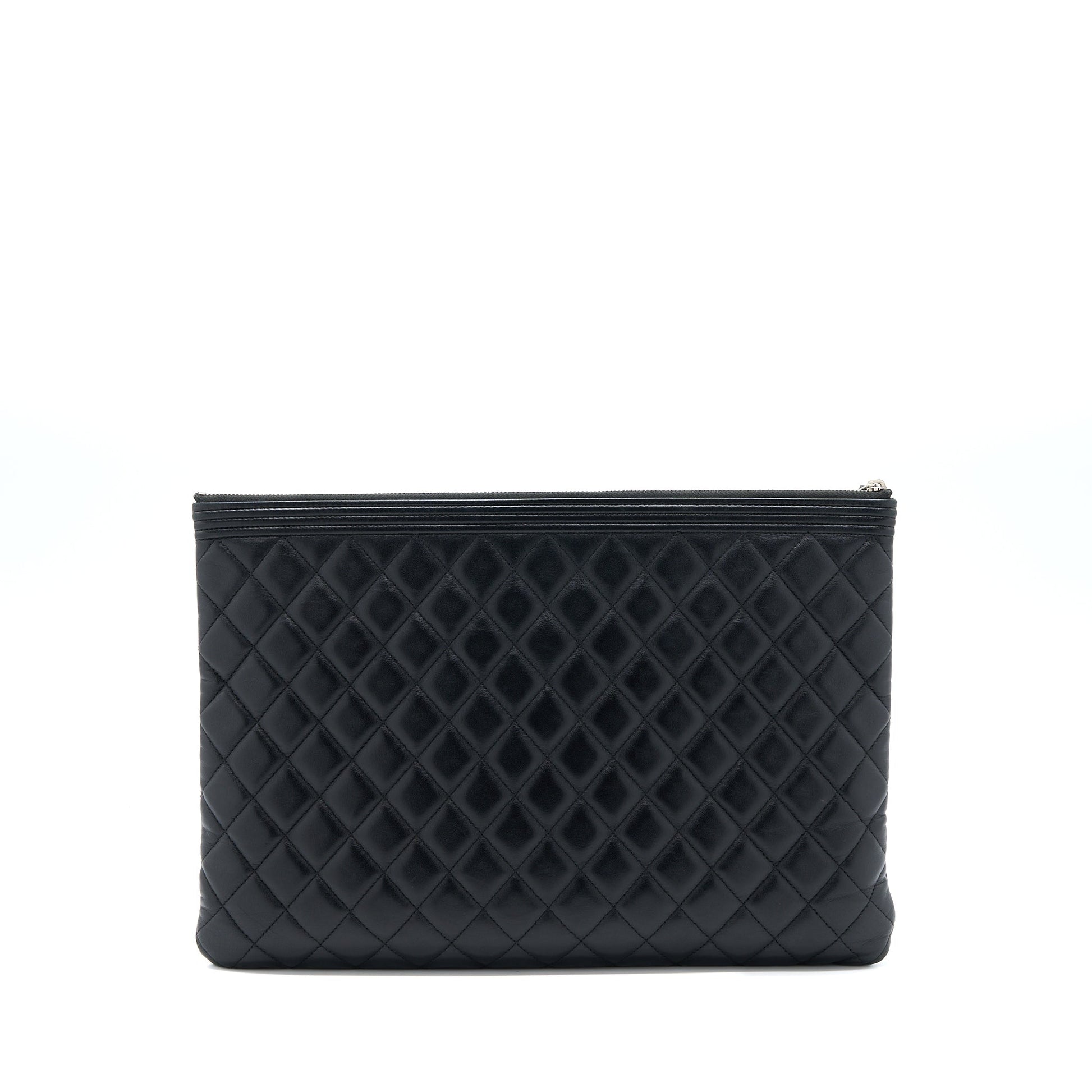 Chanel Boy Clutch Lambskin Black SHW