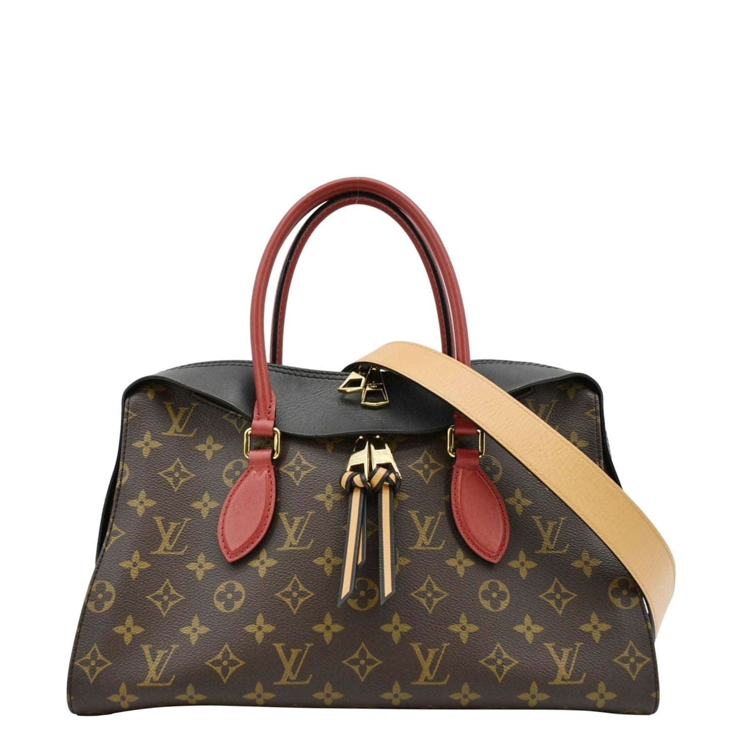 LOUIS VUITTON Tuileries Monogram Canvas Tote Shoulder Bag Brown
