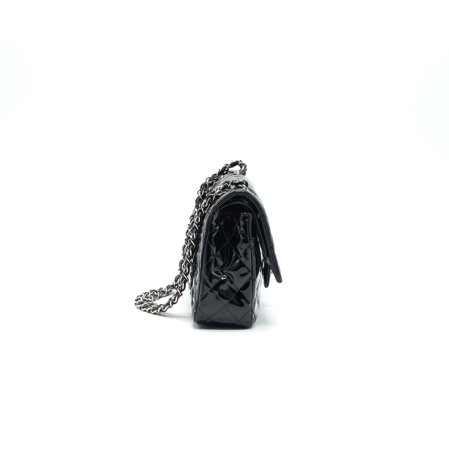 Chanel Patent Leather Medium Classic Double Flap bag Black