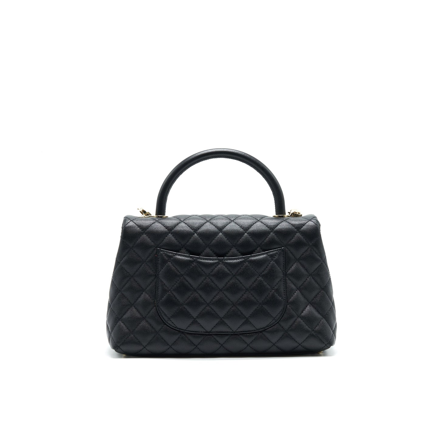 Chanel Small Coco Handle Flap Bag Caviar Black L