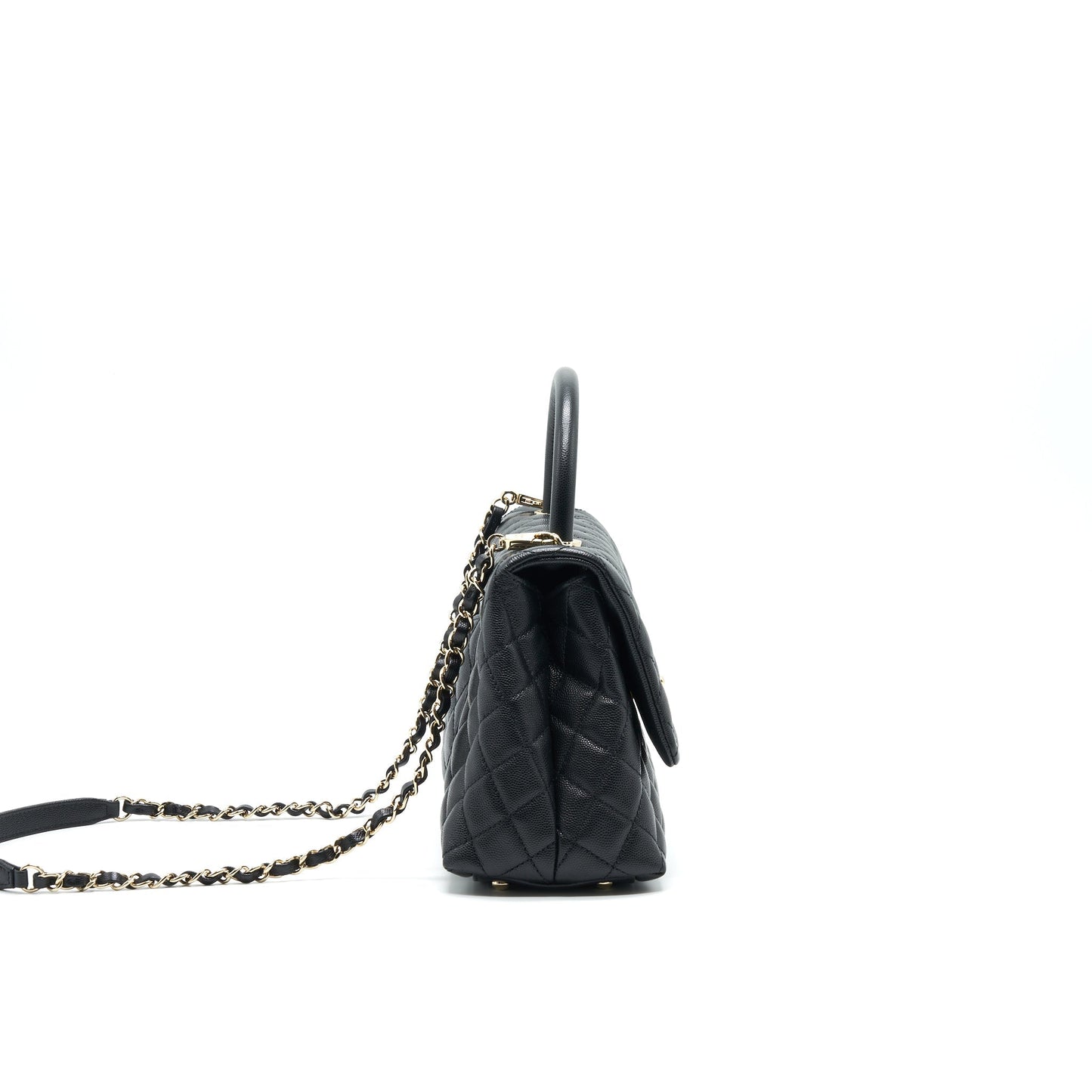 Chanel Small Coco Handle Flap Bag Caviar Black L