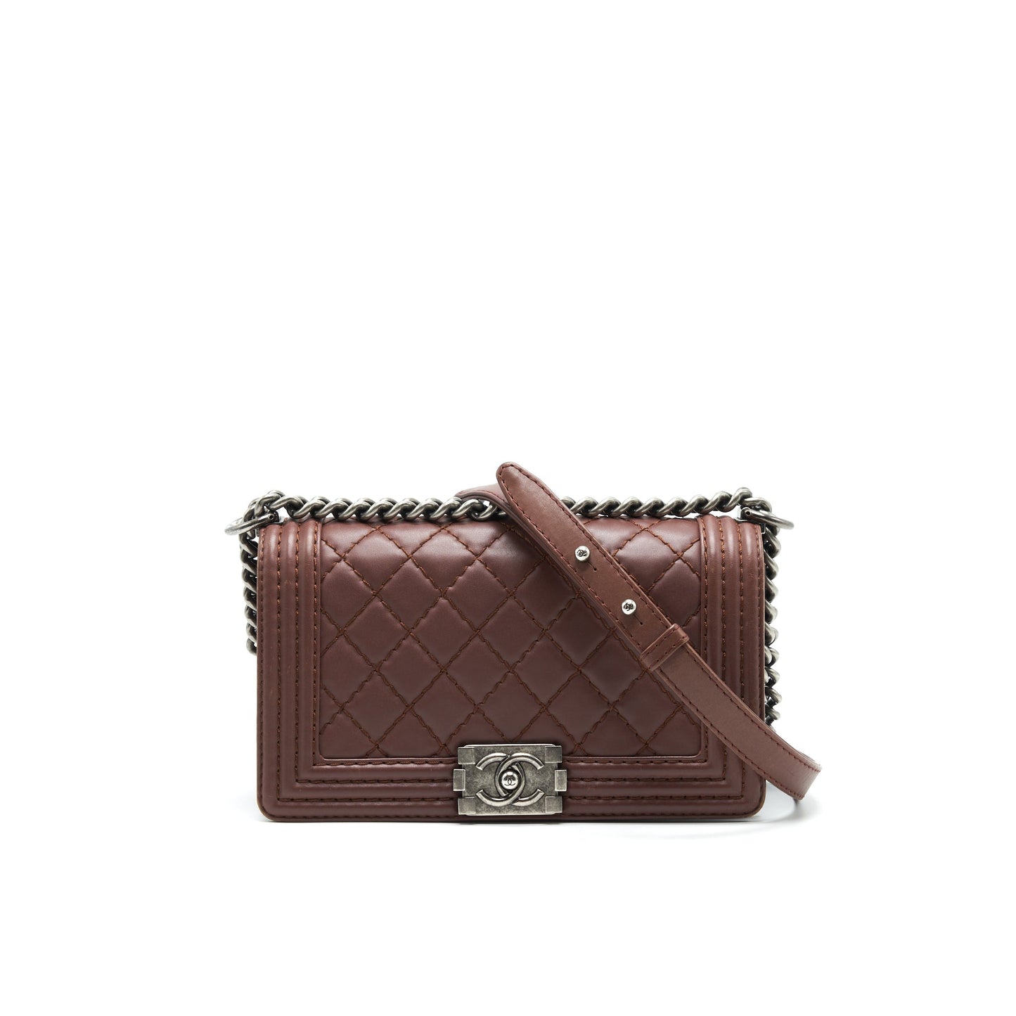 CHANEL MEDIUM BOY CHANEL BAG CHOCOLATE BROWN