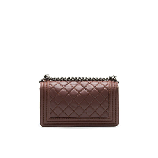 CHANEL MEDIUM BOY CHANEL BAG CHOCOLATE BROWN