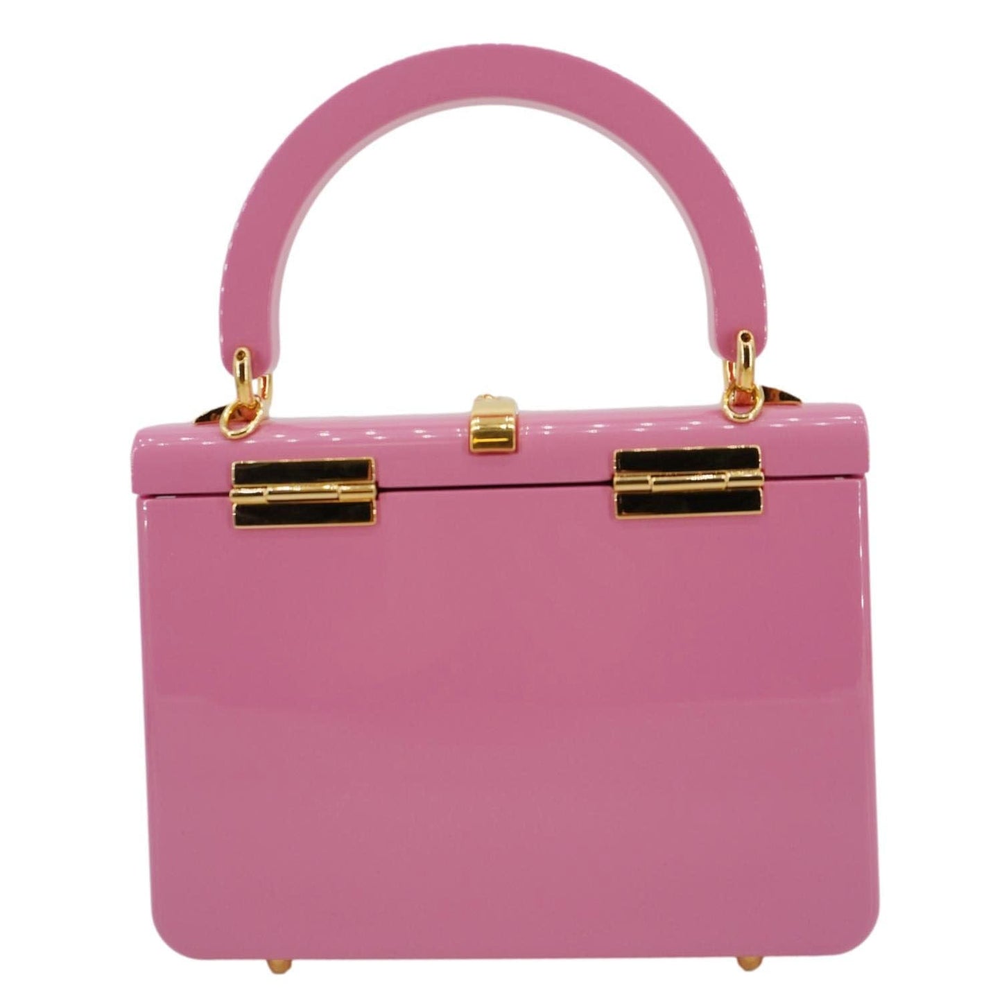 GUCCI Sylvie 1969 Plexiglass Top Handle Crossbody Bag Pink 589482